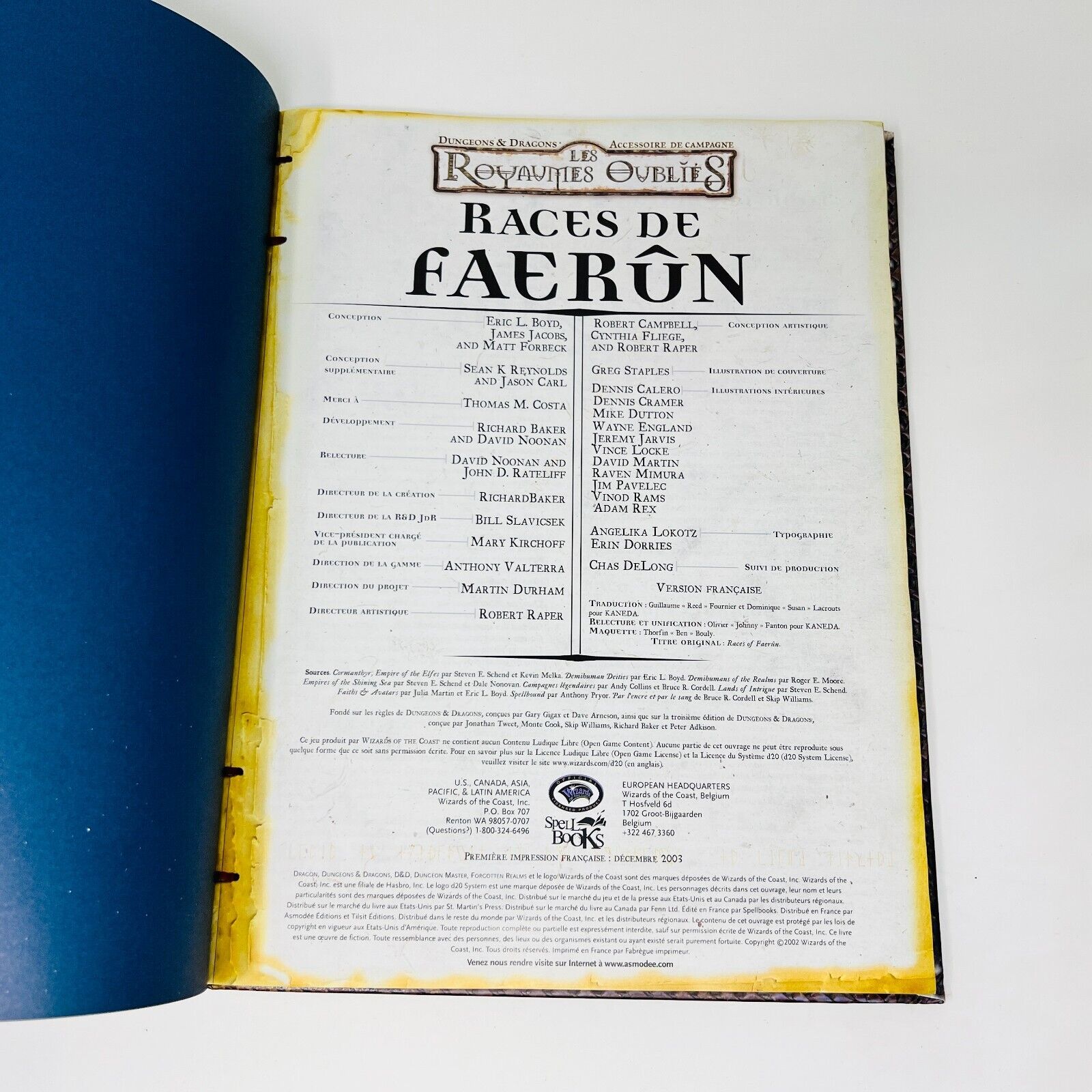 2003 Races de Faerûn Les Royaumes Oubliés Dungeons & Dragons D&D Français HC