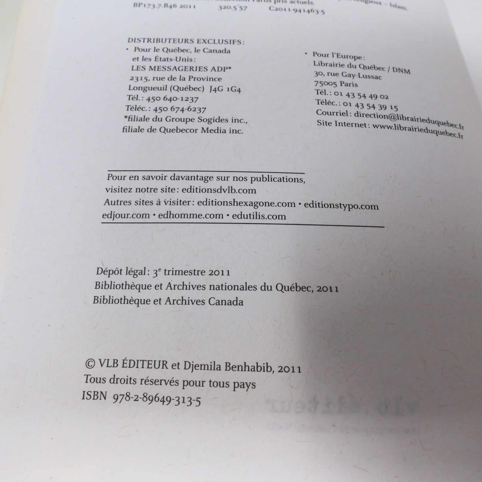 2011 Les Soldats d'Allah à l'Assaut de l'Occident Djemila Benhabib Vlb Français