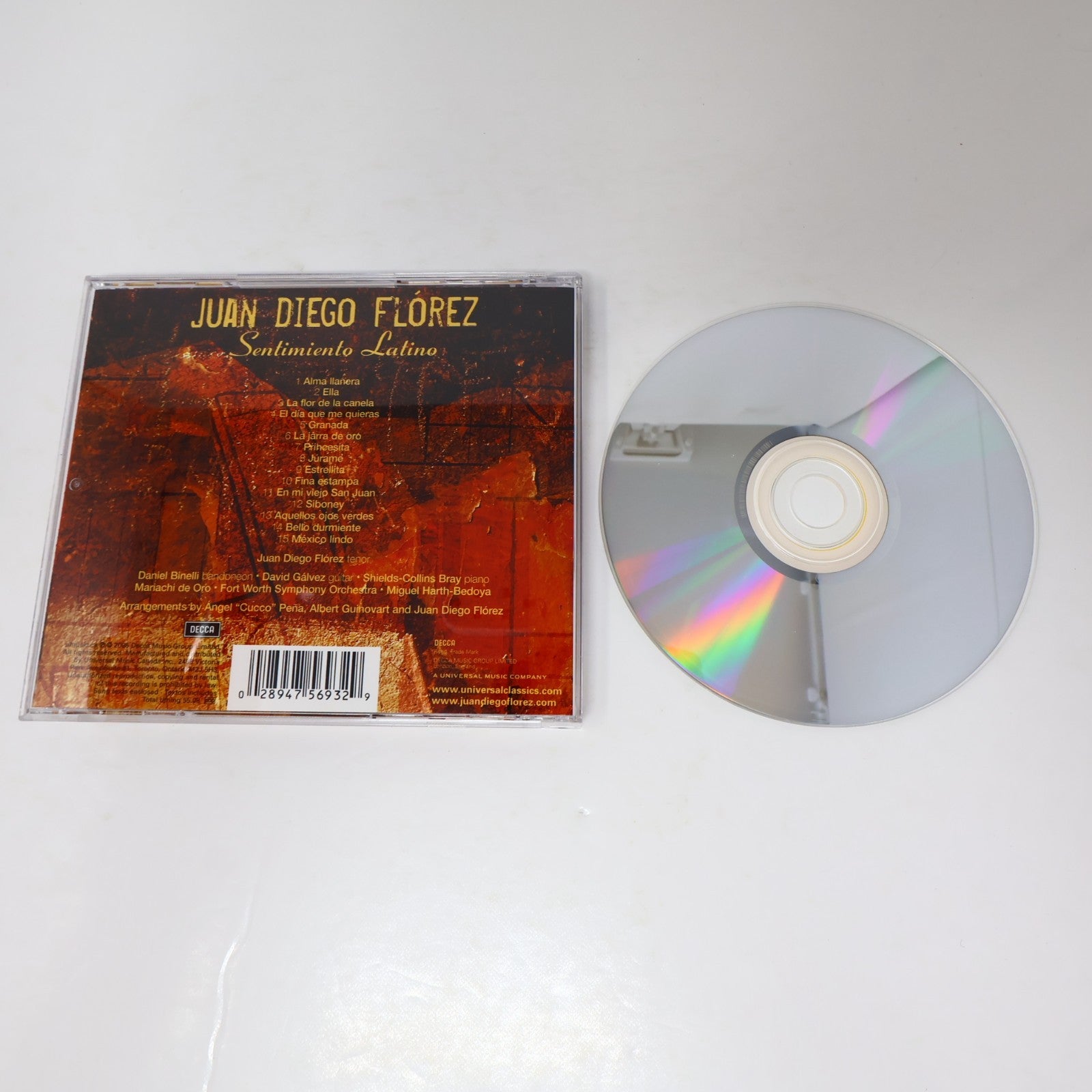 Juan Diego Florez CD Sentimiento Latino Decca Alma Llanera/Ella/Princesita 2006