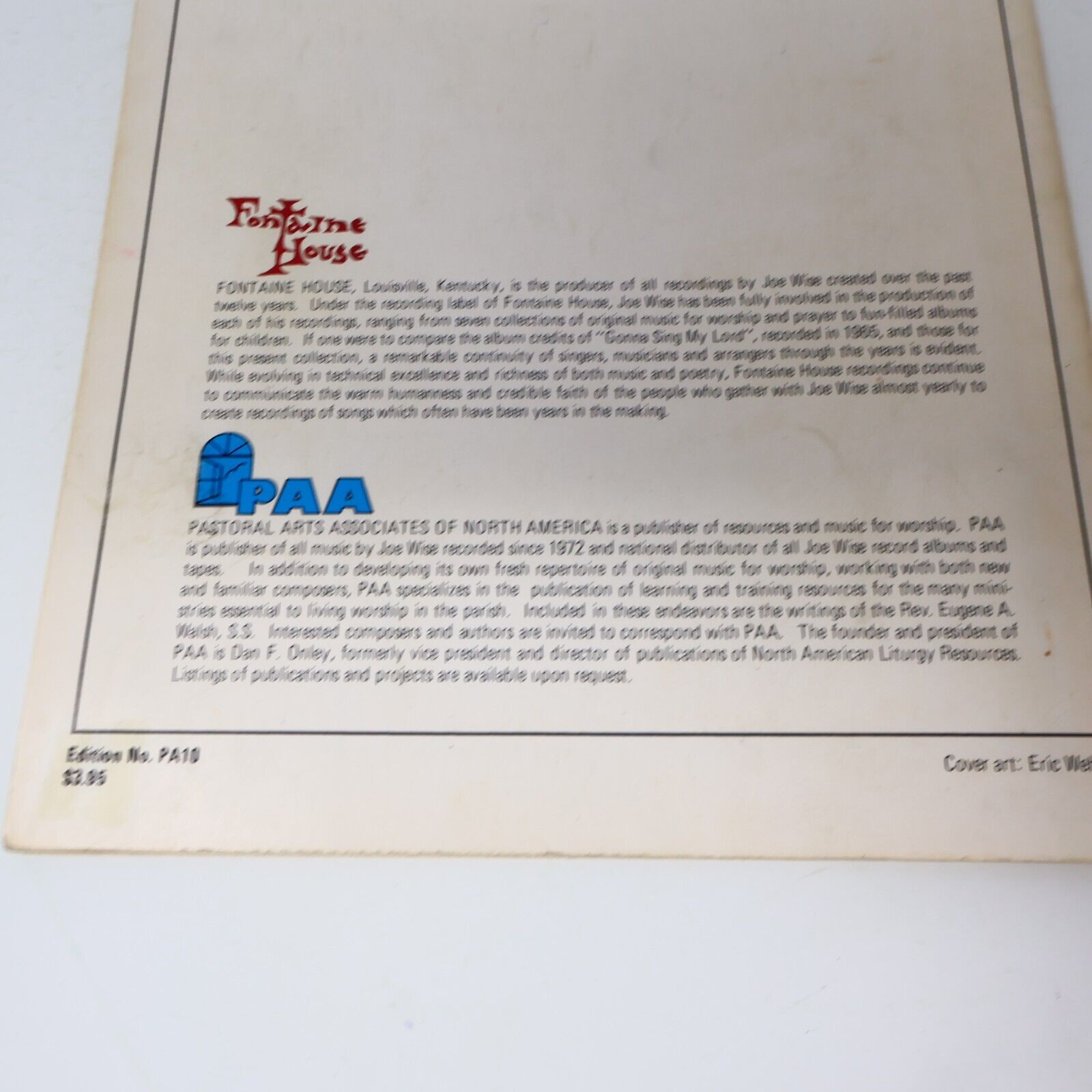 1977 Take All the Lost Home by Joe Wise Catholic Music Songbook Religious Sheet