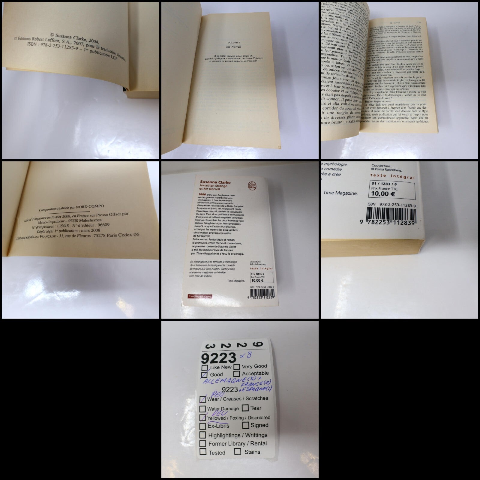 Crime et Mystère Policier Thriller Lot 8 Livres Poche Clarke/Mosse/Finder French