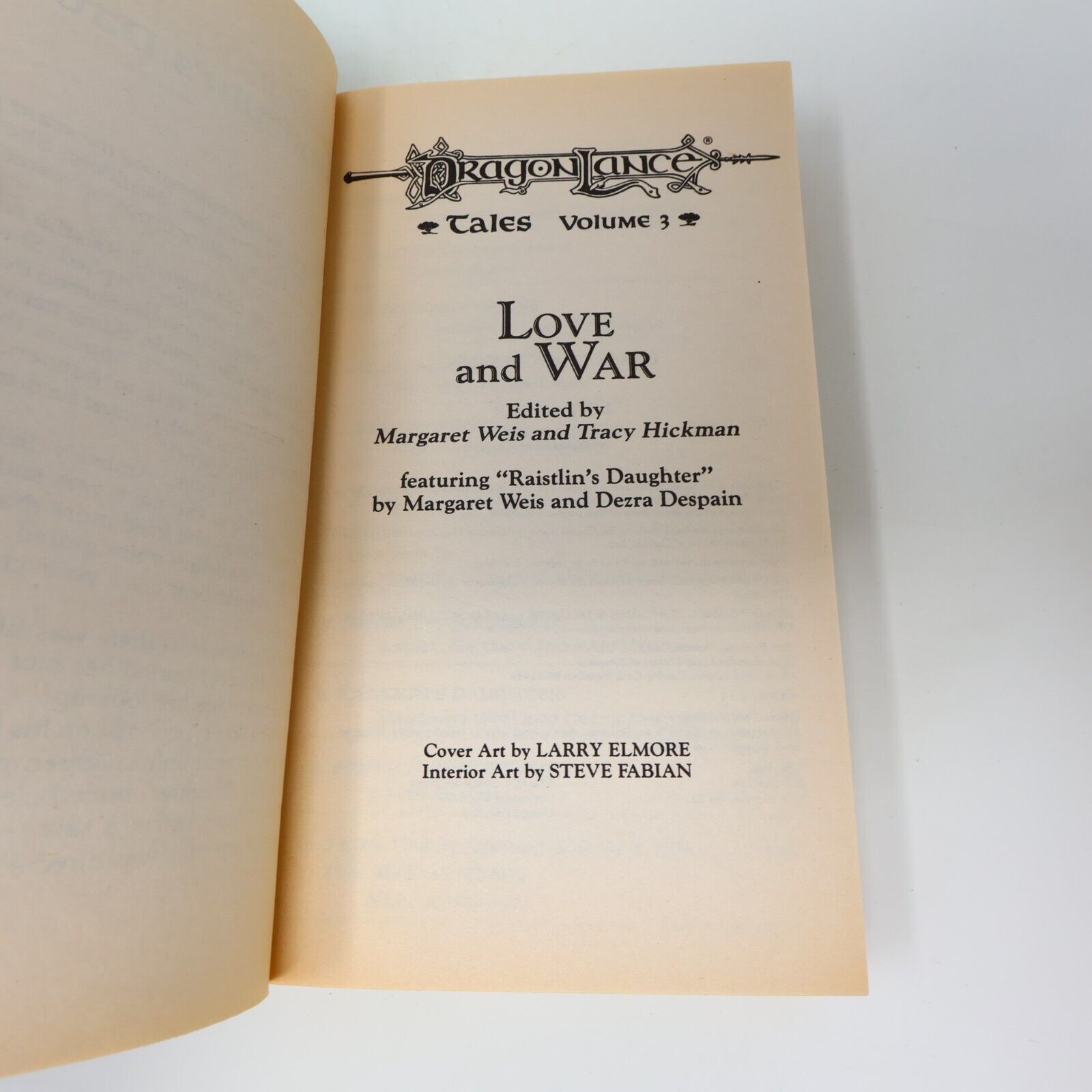 1987 Tales #3 Love and War DragonLance Weis/Hickman TSR Fantasy 1st Print PB 80s