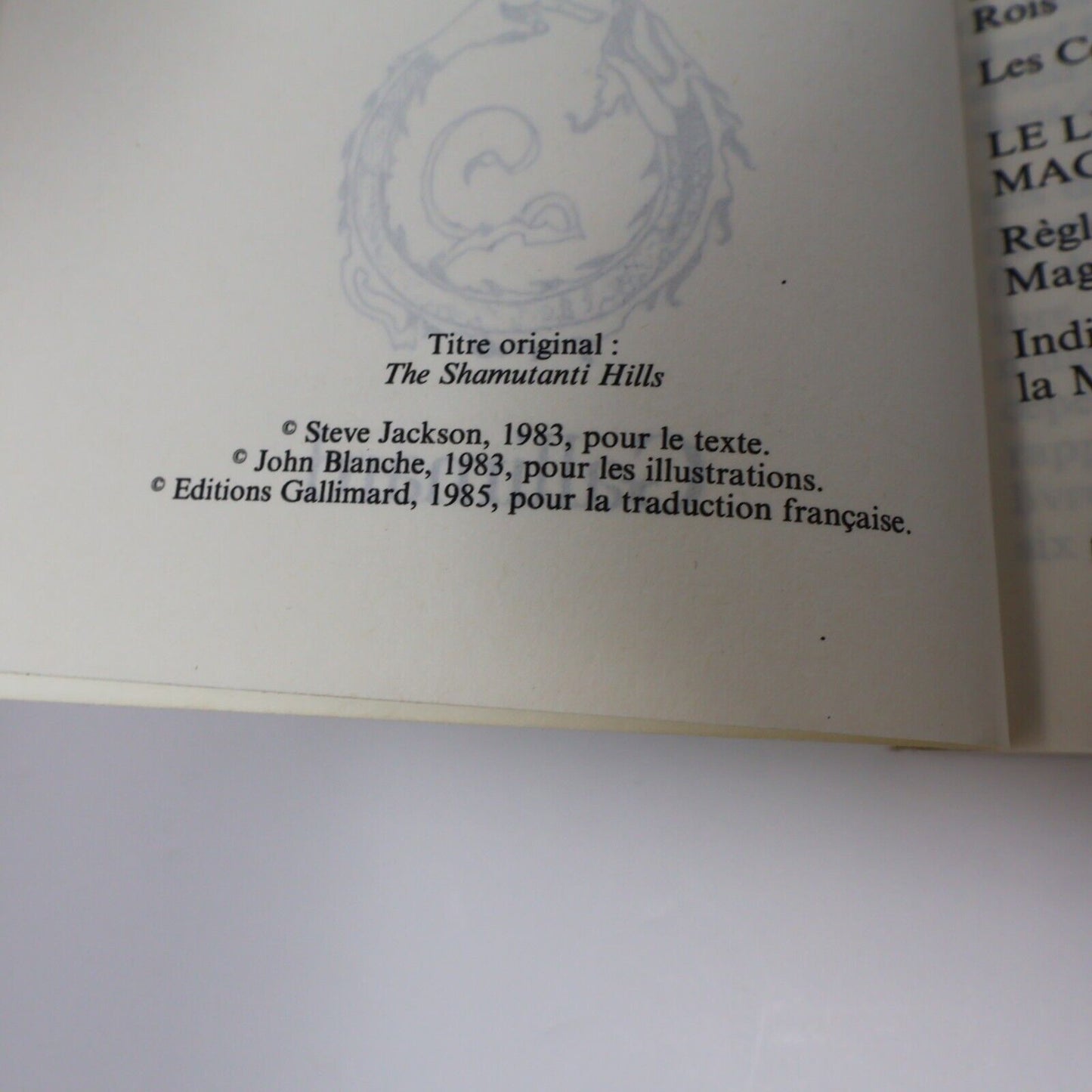 1985 les Collines Maléfiques Sorcellerie! #1 de Steve Jackson LDVELH Paperback