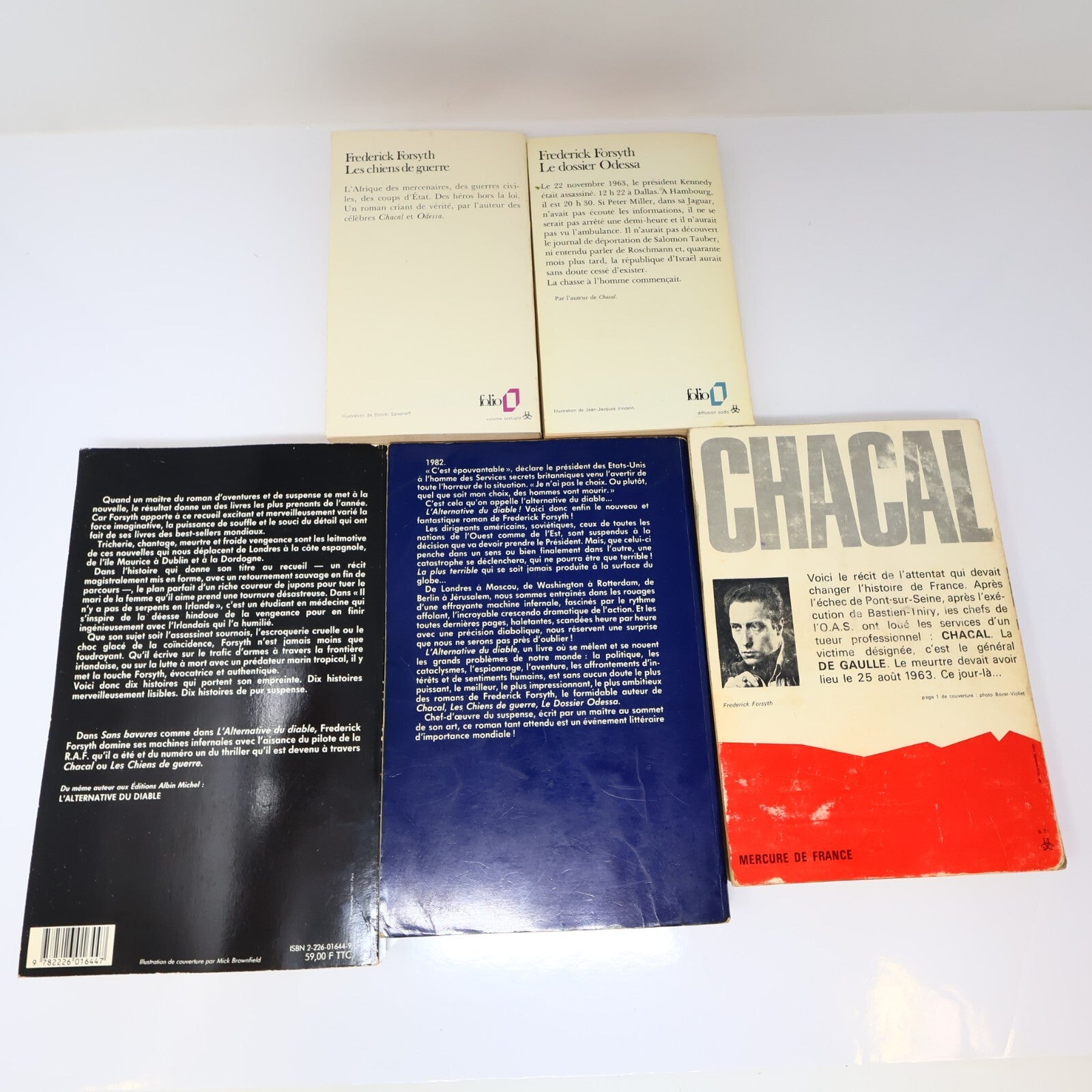 Frederick Forsyth Lot 5 Livres Sans Bavures/Chacal/Chiens de Guerre Français PB