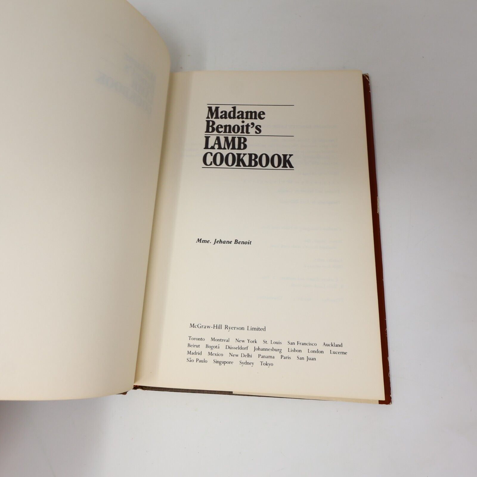 1979 Madame Benoit's Lamb Cookbook by Jehane Benoît Mcgraw-Hill Ryerson HC 70s