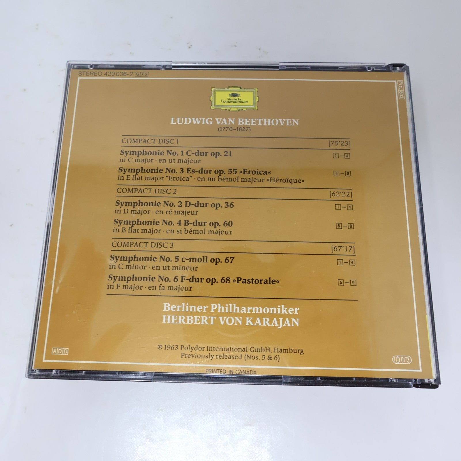 Beethoven Karajan #1-2 Symphonies 1-9 Lot 2 CD Boxset Deutshe Grammophon Tested