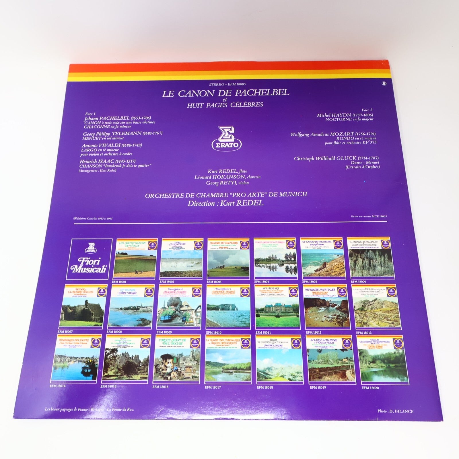 Le Canon De Pachelbel et Huit Pages Célèbres Kurt Redel Disque Record EFM 18005