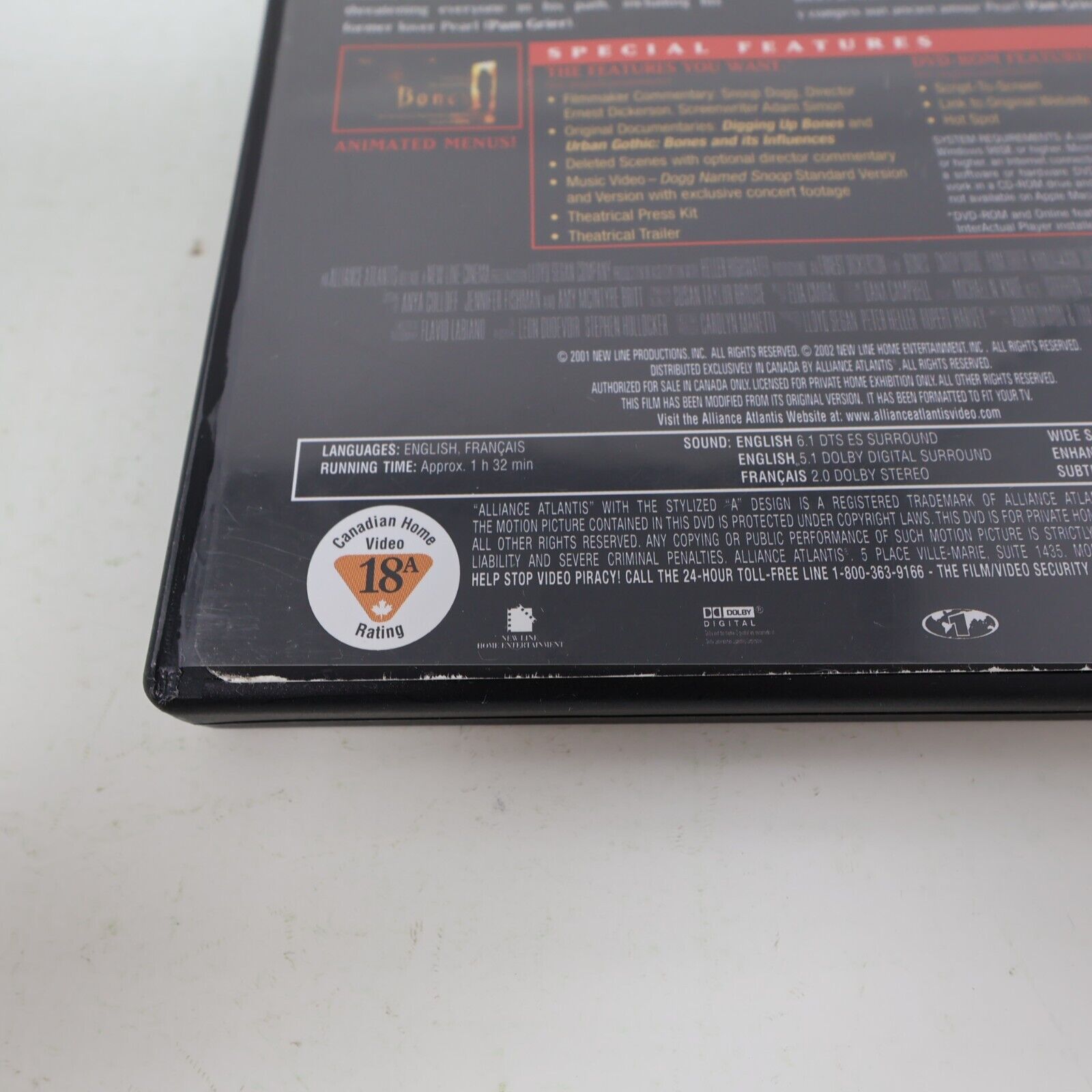 Bones / Le Spectre de Bones DVD NTSC Region 1 Tested Snoop Dogg English/Français