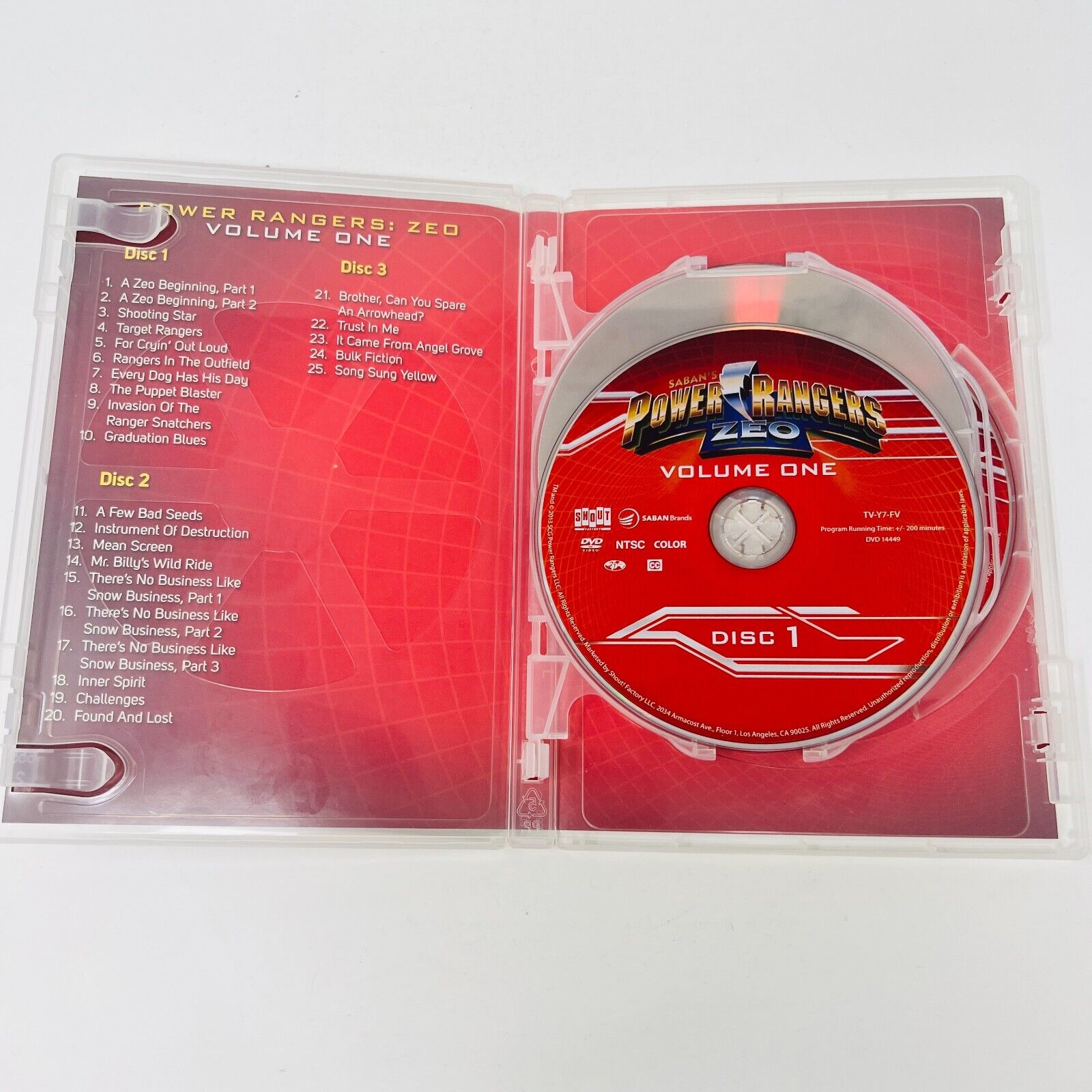 Power Rangers Zeo Vol. 1/Space Vol 1/Clash of the Red Rangers Movie Lot of 3 DVD