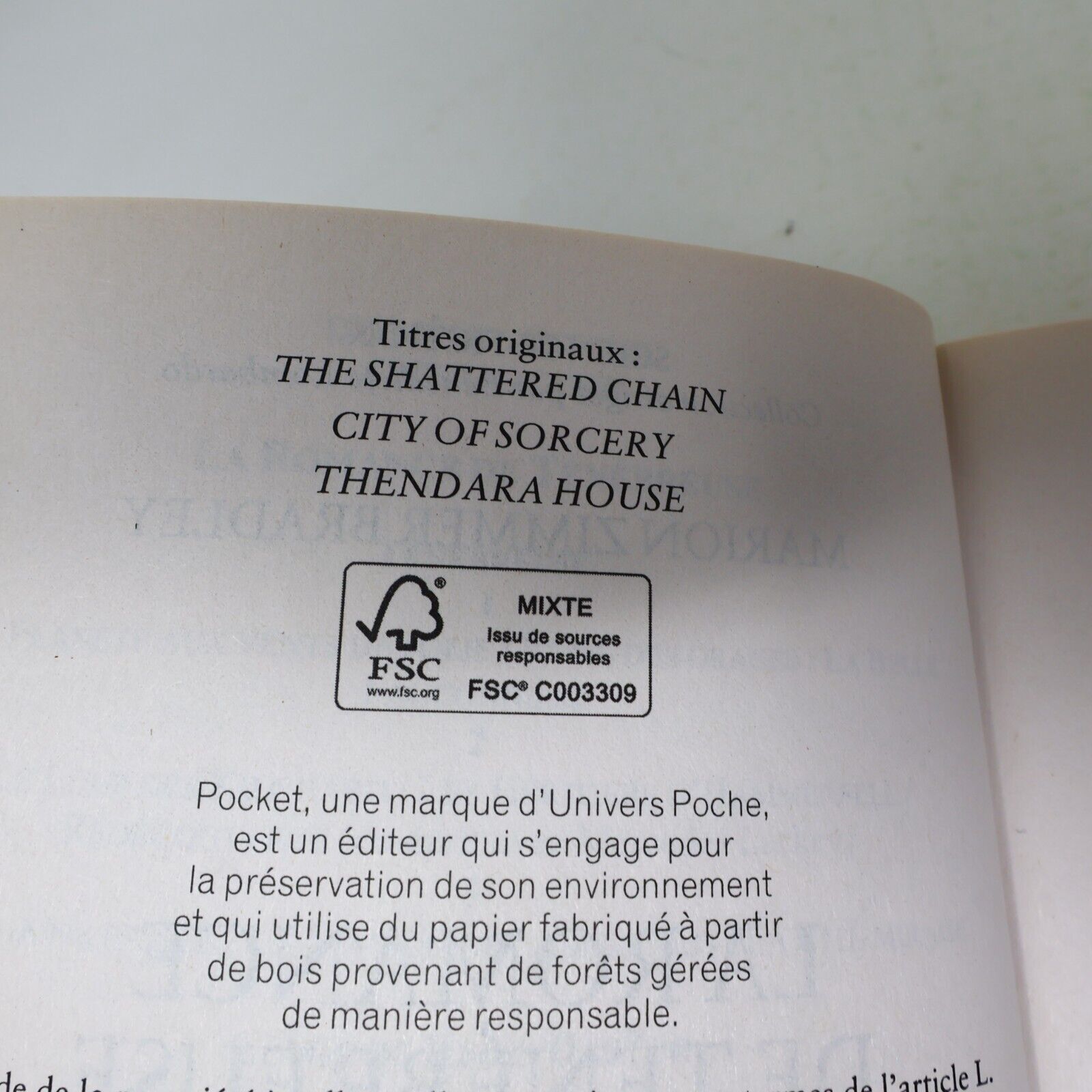 La Romance de Ténébreuse Intégrale #3 Marion Zimmer Bradley 2013 Pocket Français