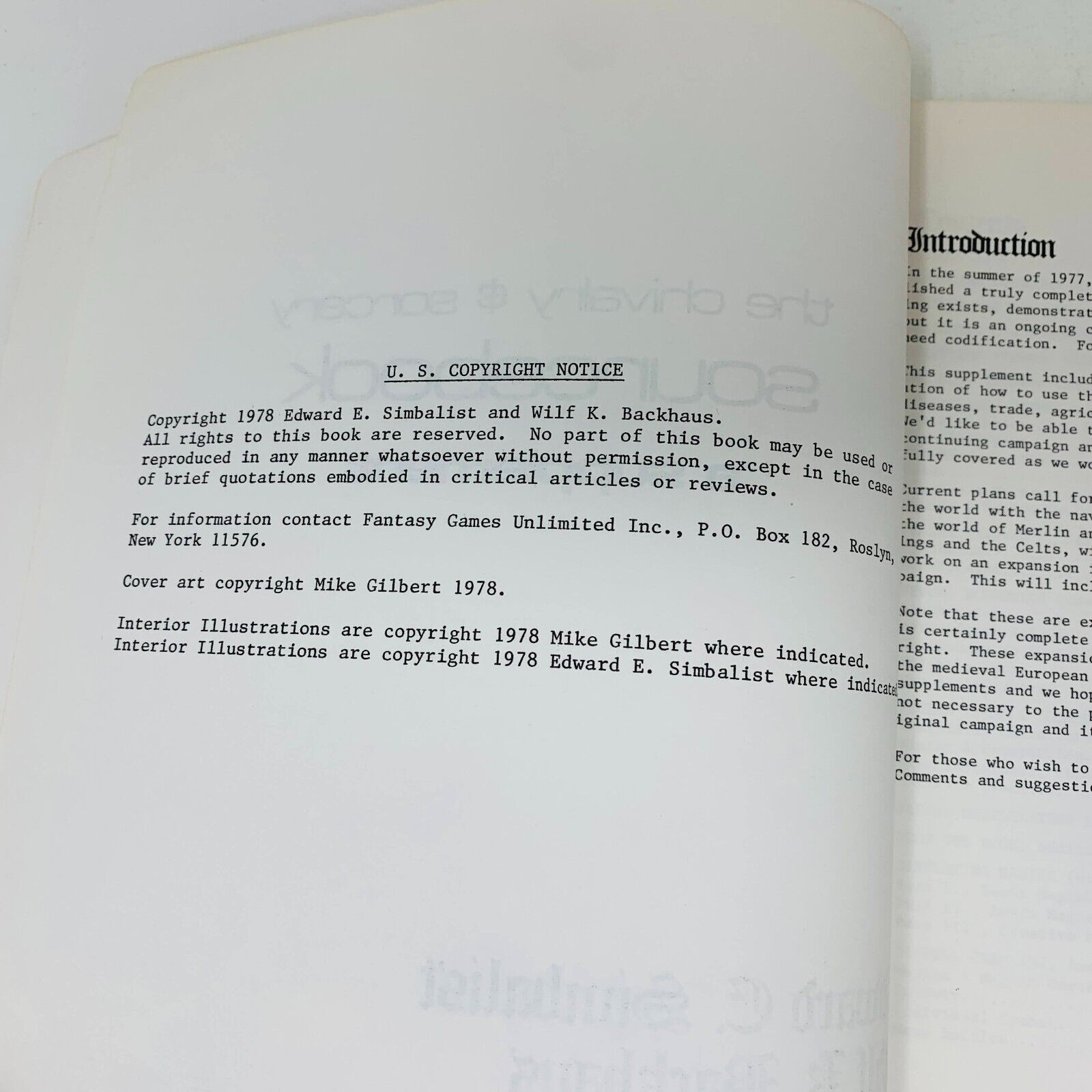 1978 The Chivalry & Sorcery Sourcebook RPG FGU Edward Simbalist & Wilf Backhaus