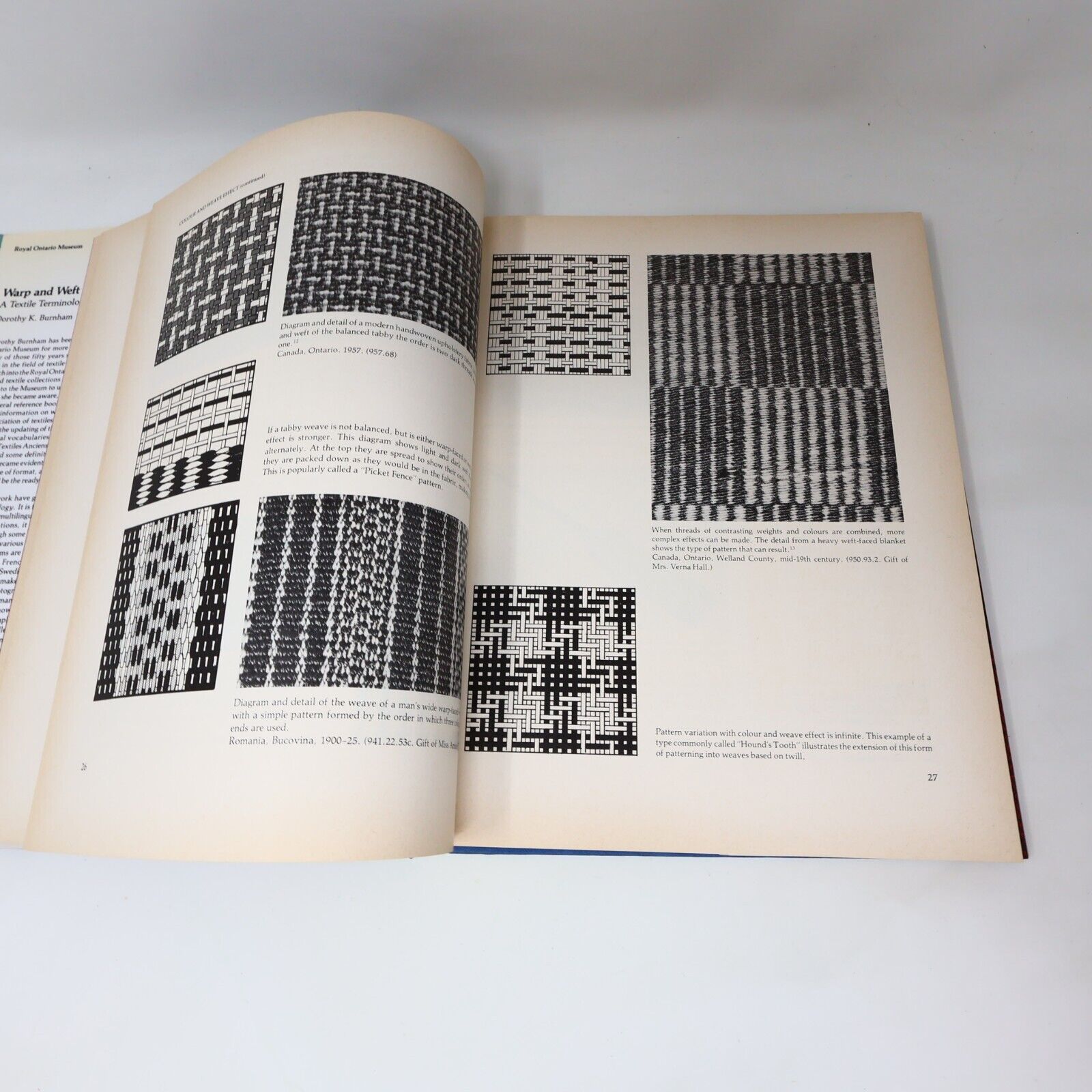 1980 Warp and Weft a Textile Terminology by Dorothy K. Burnham Hardcover HC ROM