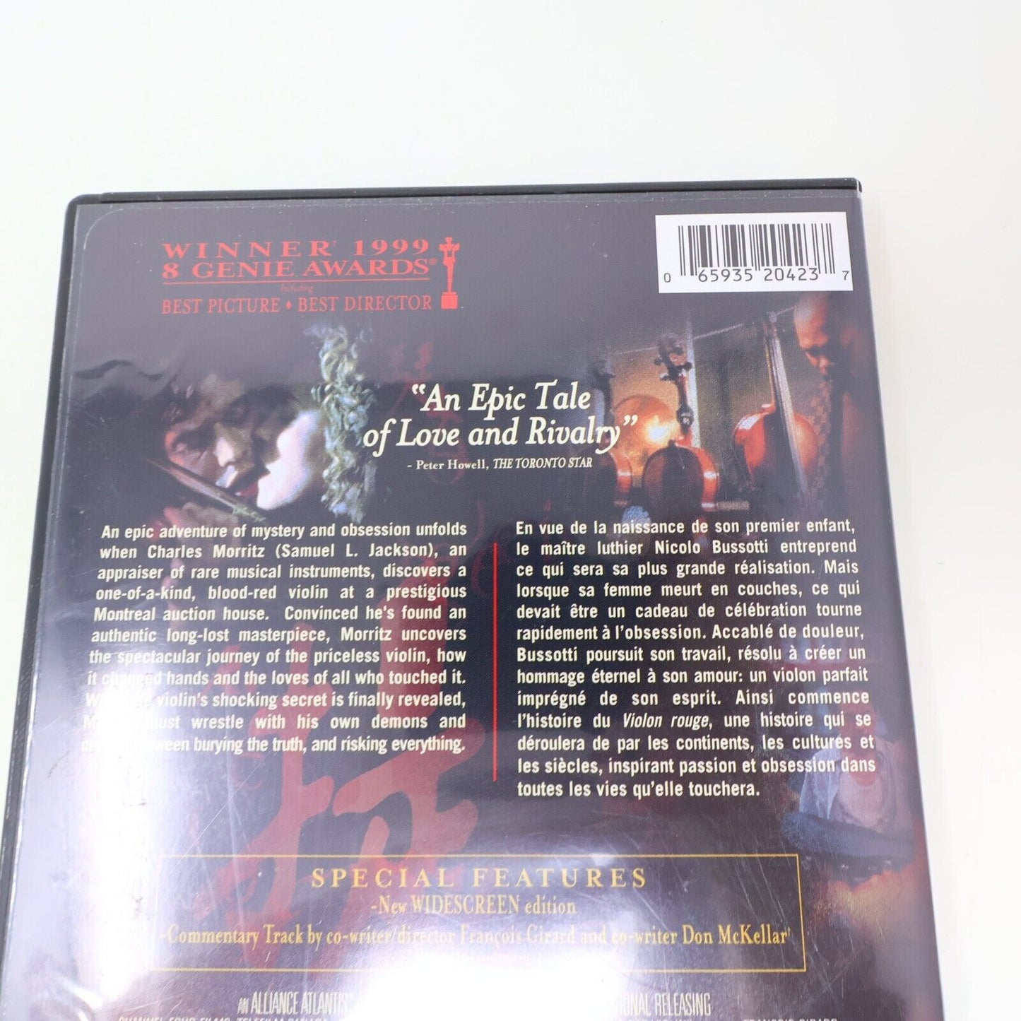 Le Violon Rouge / The Red Violin DVD Louis Girard Samuel L. Jackson NTSC Testé