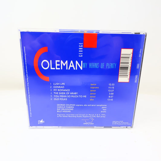 My Horns of Plenty CD George Coleman/Harold Mabern/Bill Higgins/Ray Drummond 90s