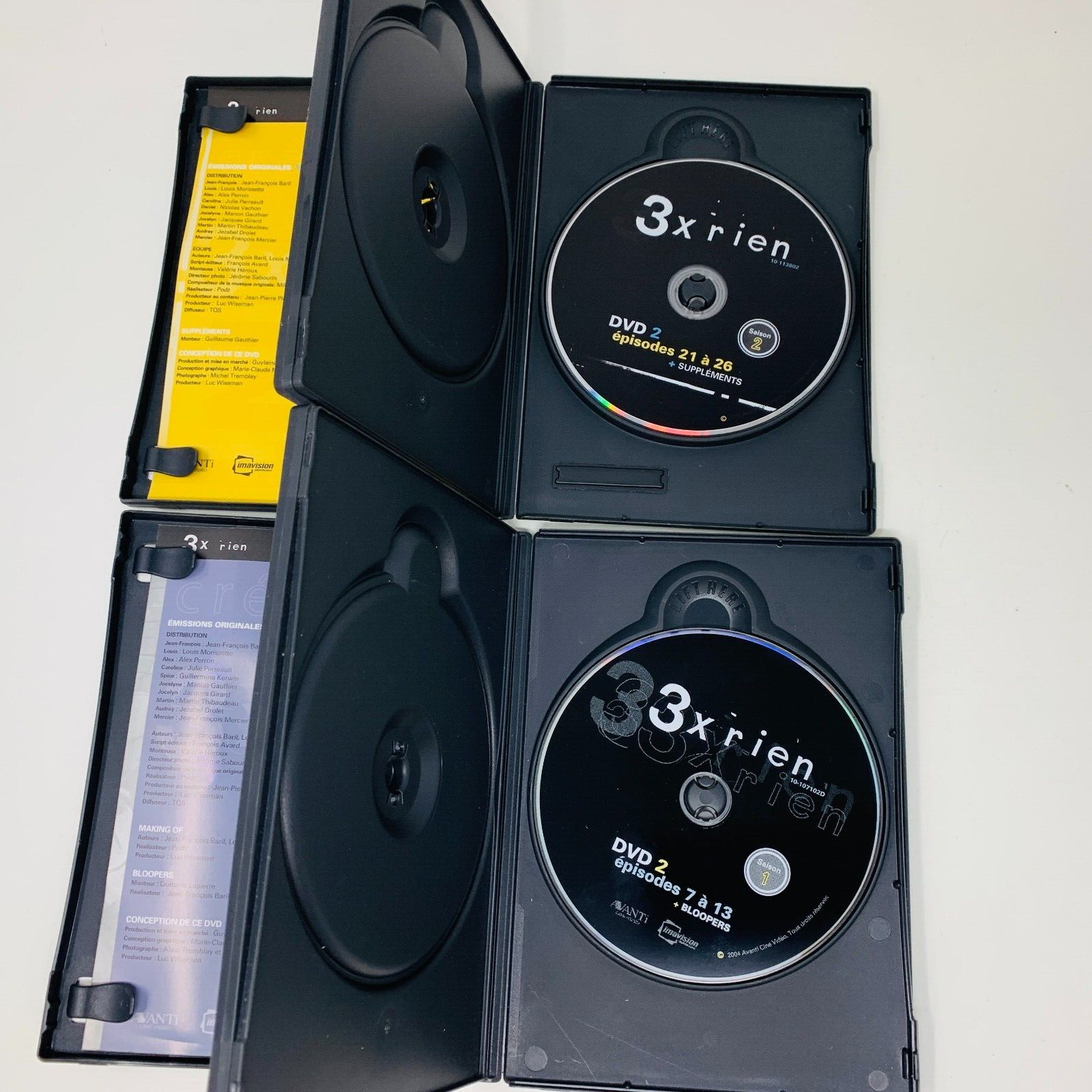 3 x Rien Saisons 1-2 Lot DVD Testés Série TV Télé Louis Morissette Alex Perron