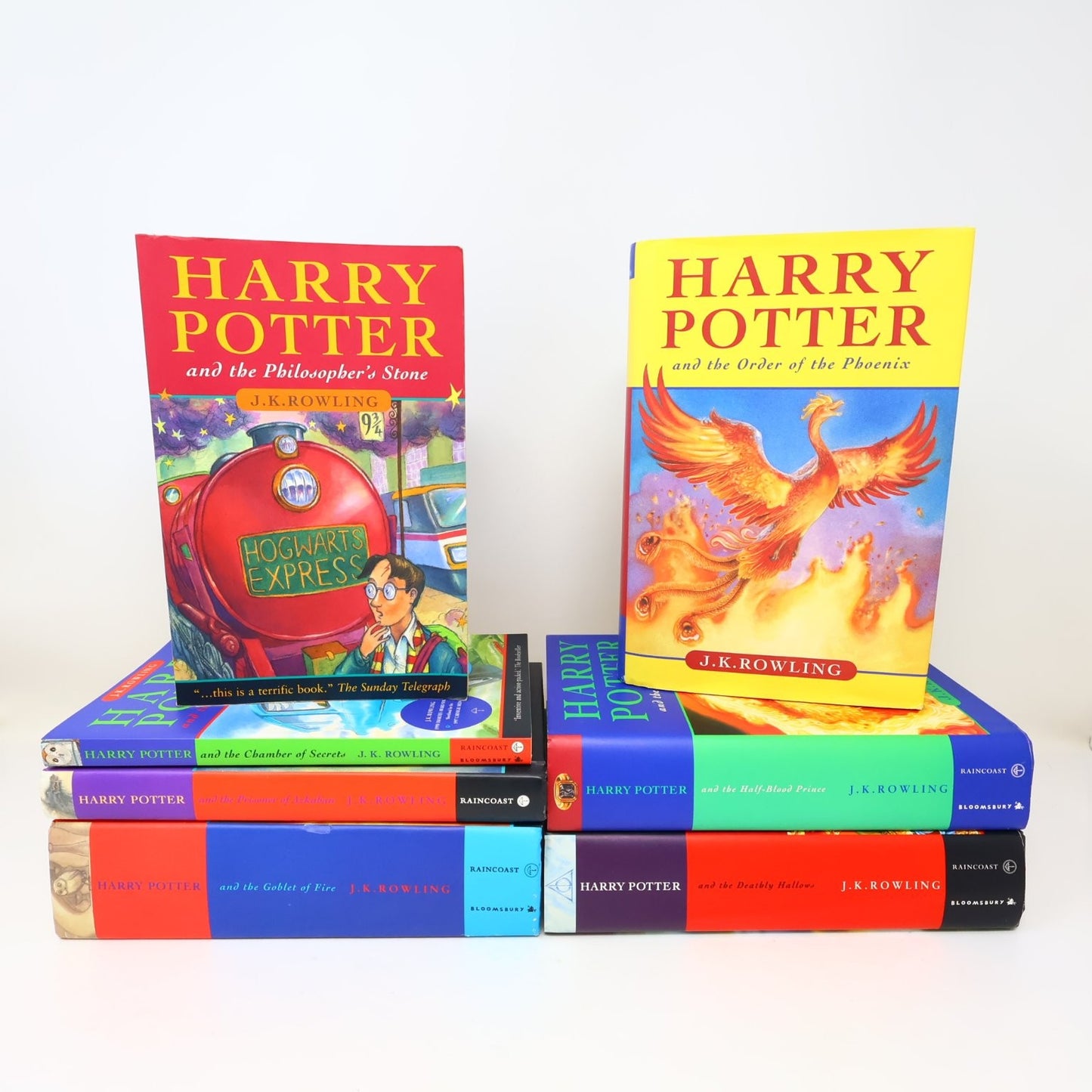 Harry Potter 1-7 Complete Set Books Lot Raincoast/Bloomsbury Rowling 2 PB & 5 HC