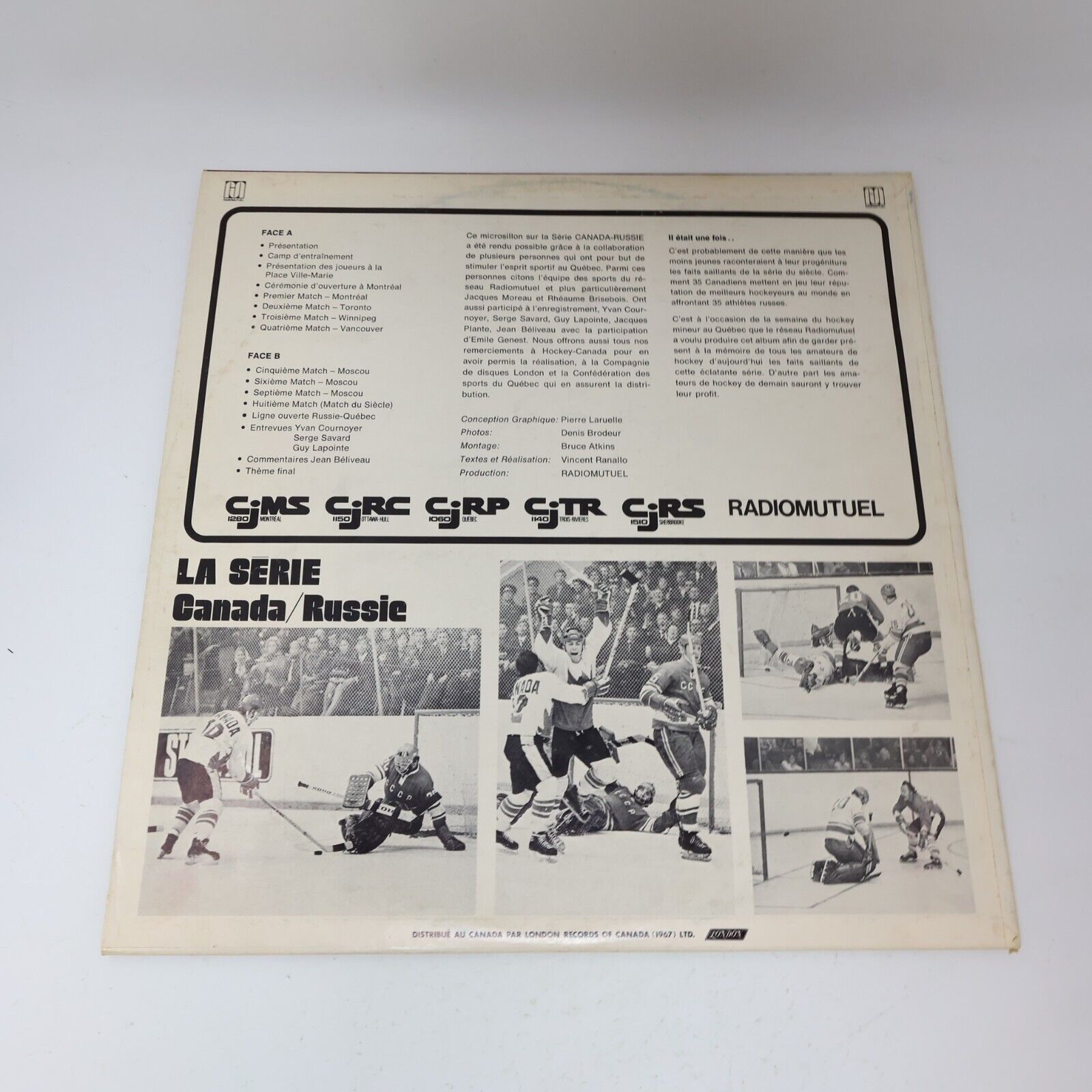 La Série Canada Russie Disque LP Hockey Série du Siècle Français 1973 RM 401