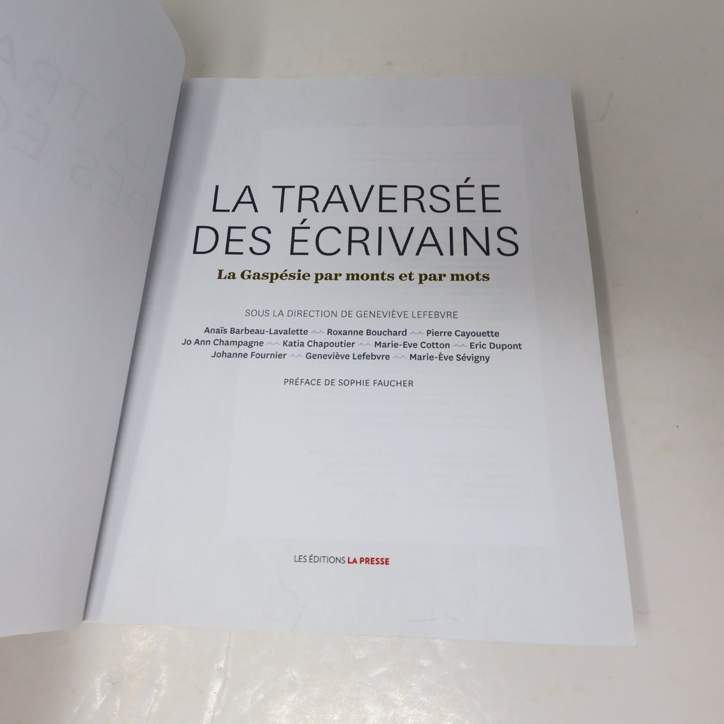 La Traversée des Écrivains Lefebvre Livre Gaspésie La Presse Roxanne Bouchard