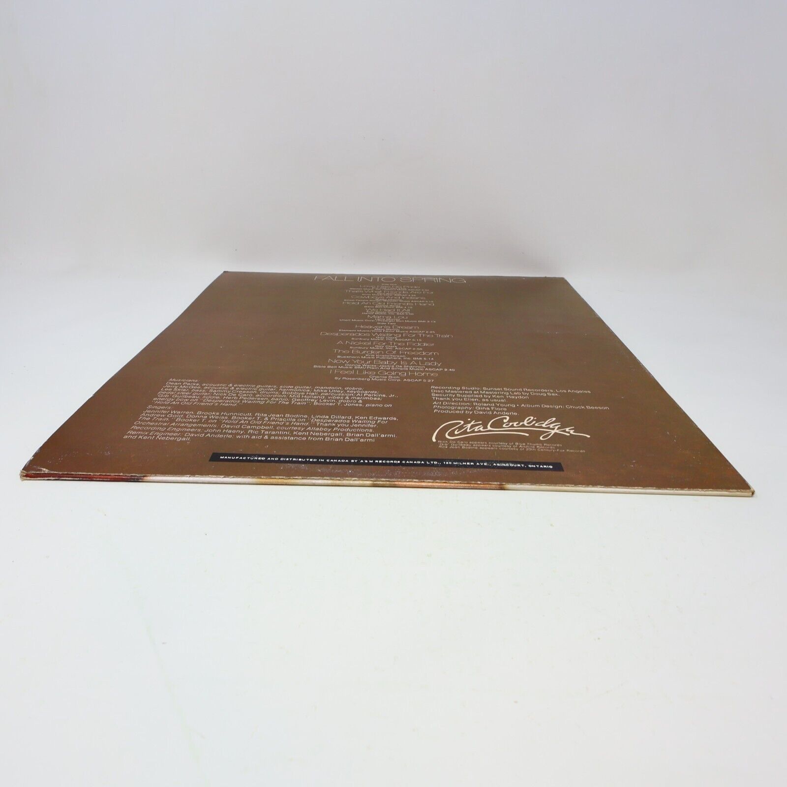 Rita Coolidge Fall Into Spring LP A&M Record 1974 SP 3627 Love Has No Pride 70s
