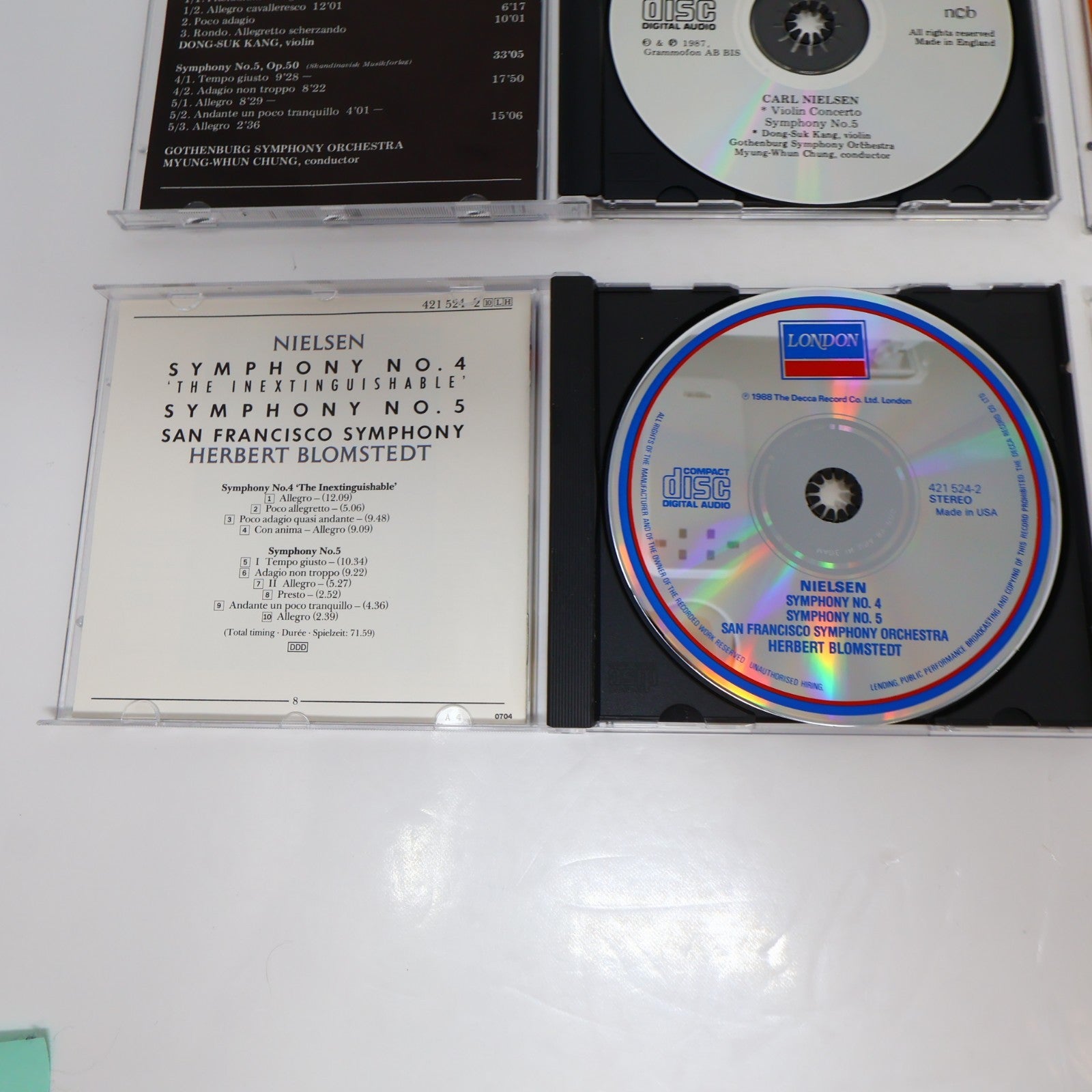 Carl Nielsen 8 CD Lot Symphony 2-3-4-5/Concertos Salonen/Chung/Leaper/Blomstedt