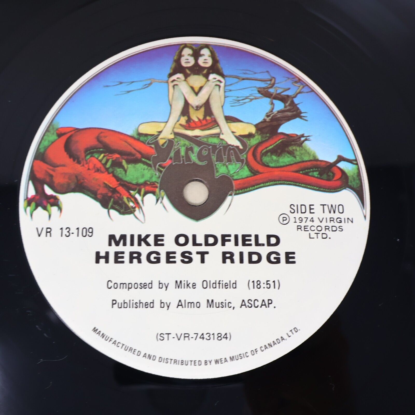 Mike Oldfield Hergest Ridge LP Record Vinyl 1974 ST-VR-743183 Virgin Canada 70s