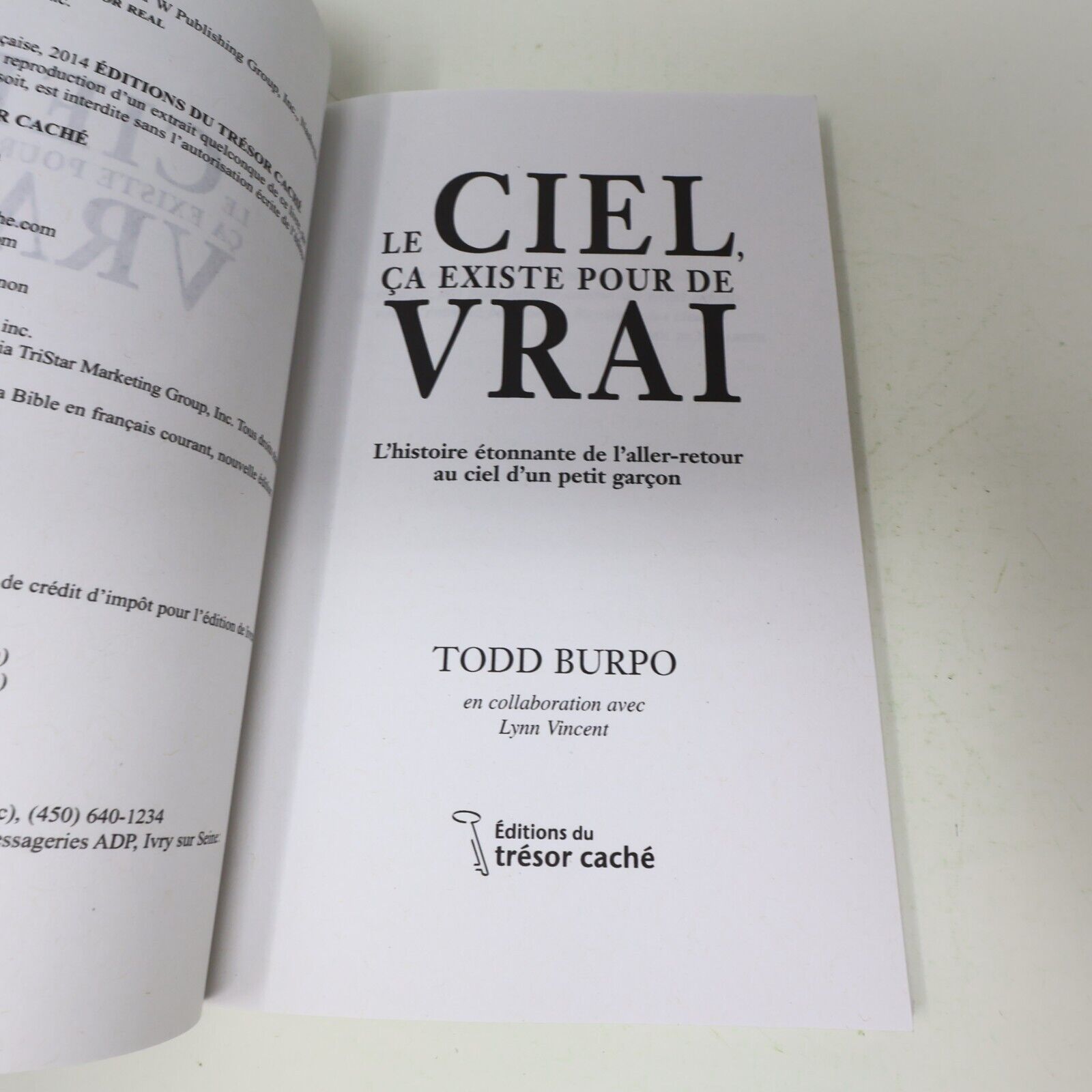2014 Le Ciel ça Existe pour de Vrai Todd Burpo Réincarnation Spiritualité Livre