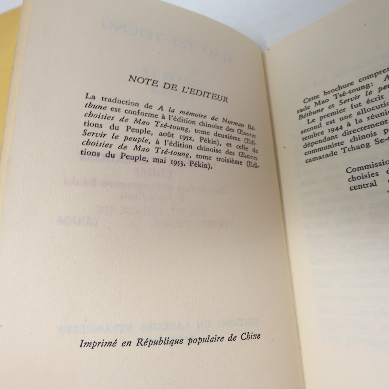 1972 Textes Choisis de Mao Tsetoung Politique Société Français Paperback Livre