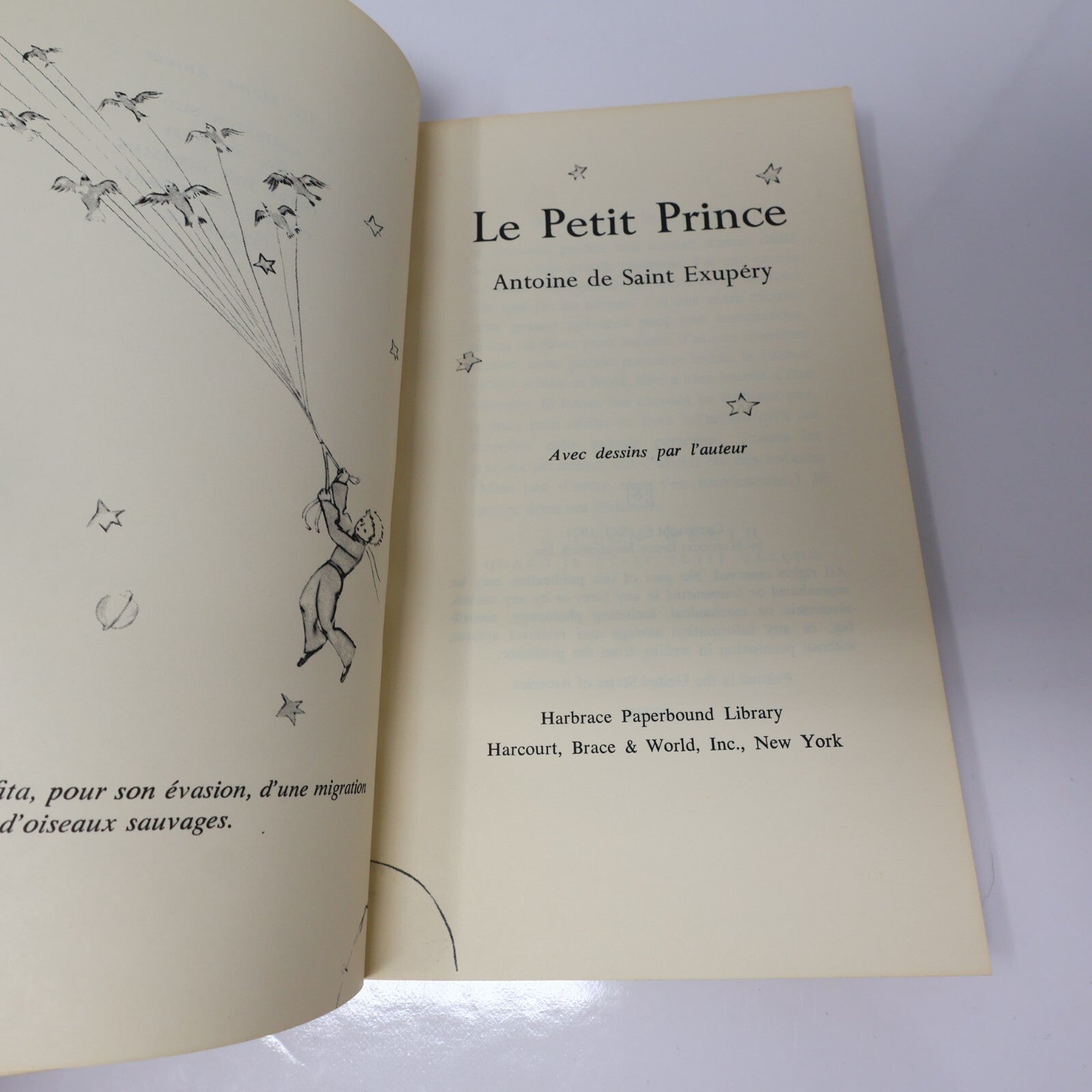 Le Petit Prince Saint Exupéry Harbace Paperbound Library Harcourt 1971 Enfants