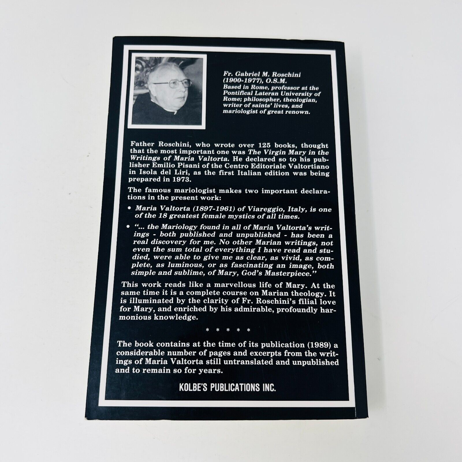 1989 The Virgin Mary in the Writings of Maria Valtorta by Fr Gabriel M. Roschini