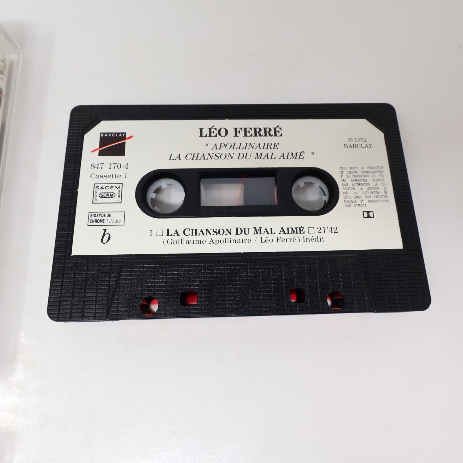 Léo Ferré Les Poètes Boîtier Cassette Apollinaire/Baudelaire/Verlaine Rimbaud