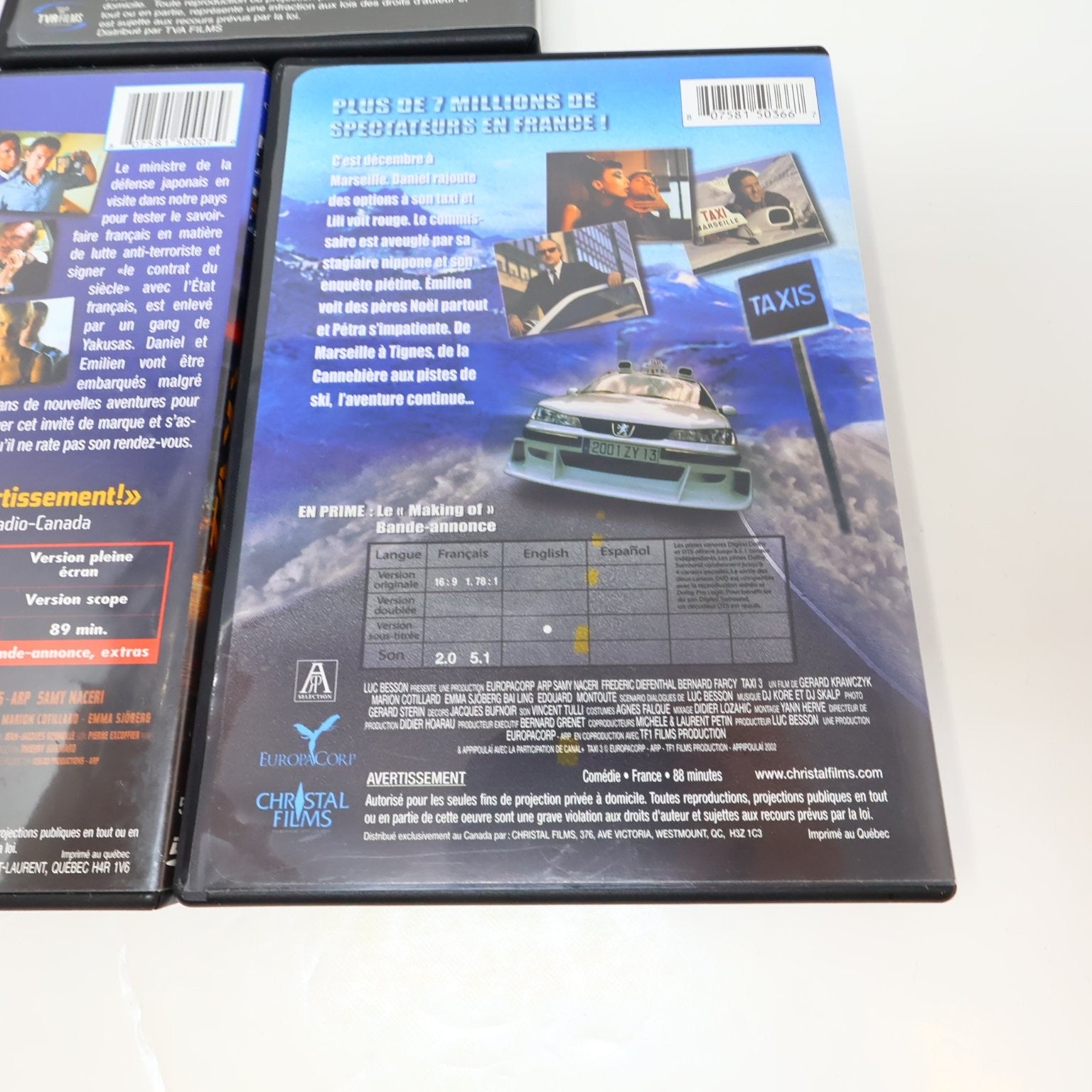 Coffret Taxi #1-2-3 Les Grands Classiques DVD Luc Besson Action NTSC Region 1