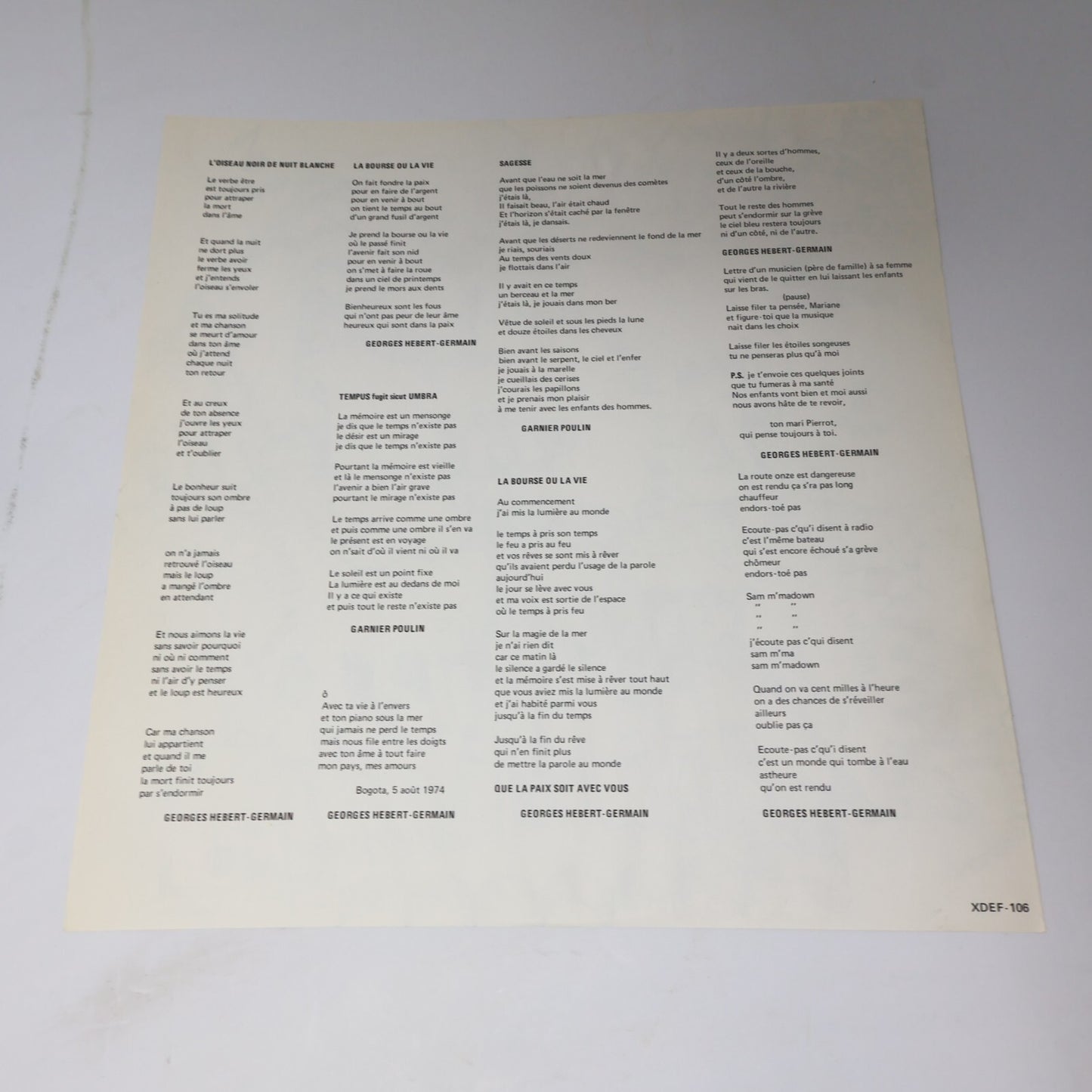 Contraction La Bourse Ou La Vie Disque LP 1974 Record Prog Rock Deram XDEF-106