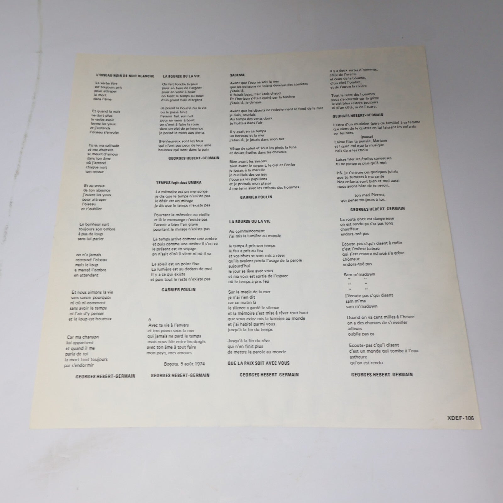 Contraction La Bourse Ou La Vie Disque LP 1974 Record Prog Rock Deram XDEF-106