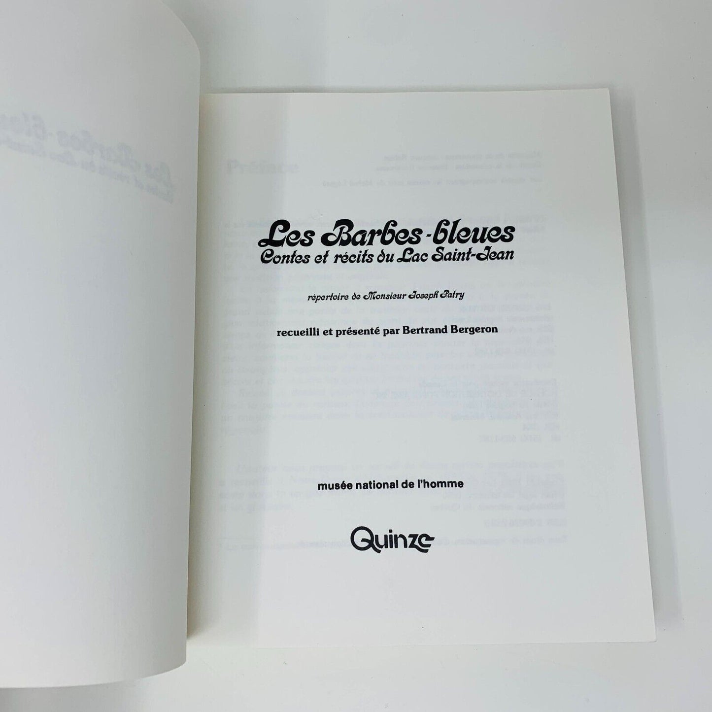 1980 Les Barbes-Bleues Contes et Récit du Lac Saint-Jean Joseph Patry Québécois