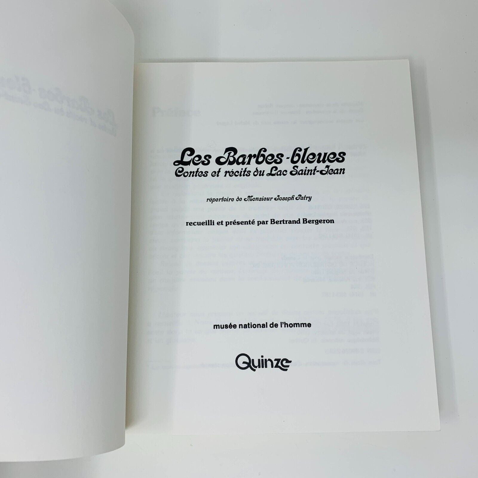 1980 Les Barbes-Bleues Contes et Récit du Lac Saint-Jean Joseph Patry Québécois
