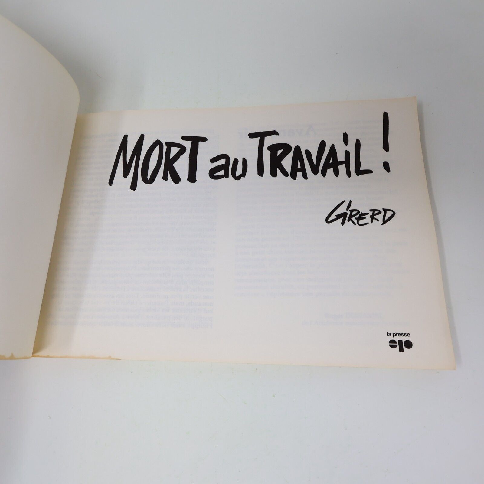 Mort au Travail! Son Honneur Lot 2 Bandes dessinées Girerd 1980-1981 Bd Français