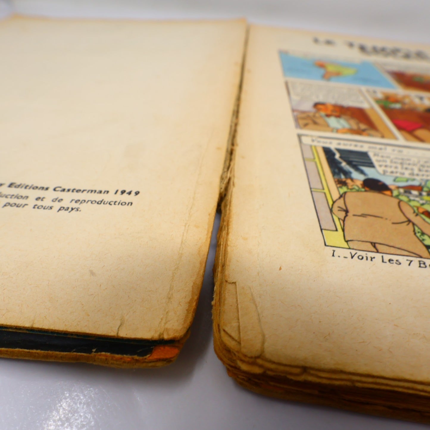 Tintin Le Temple du Soleil Hergé Casterman B3 1949 EO 2 Symboles Incas BD