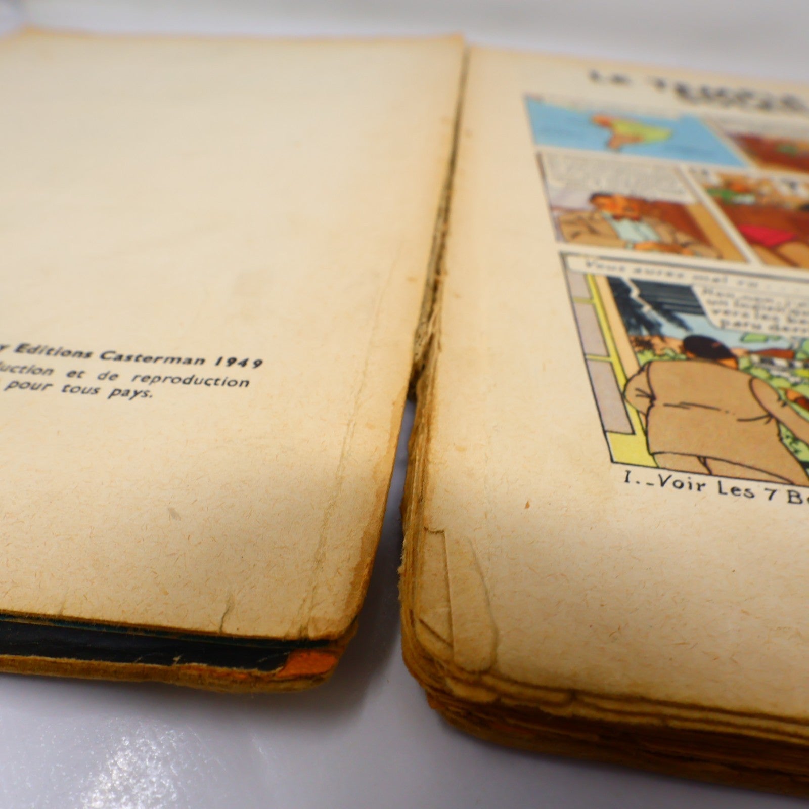 Tintin Le Temple du Soleil Hergé Casterman B3 1949 EO 2 Symboles Incas BD