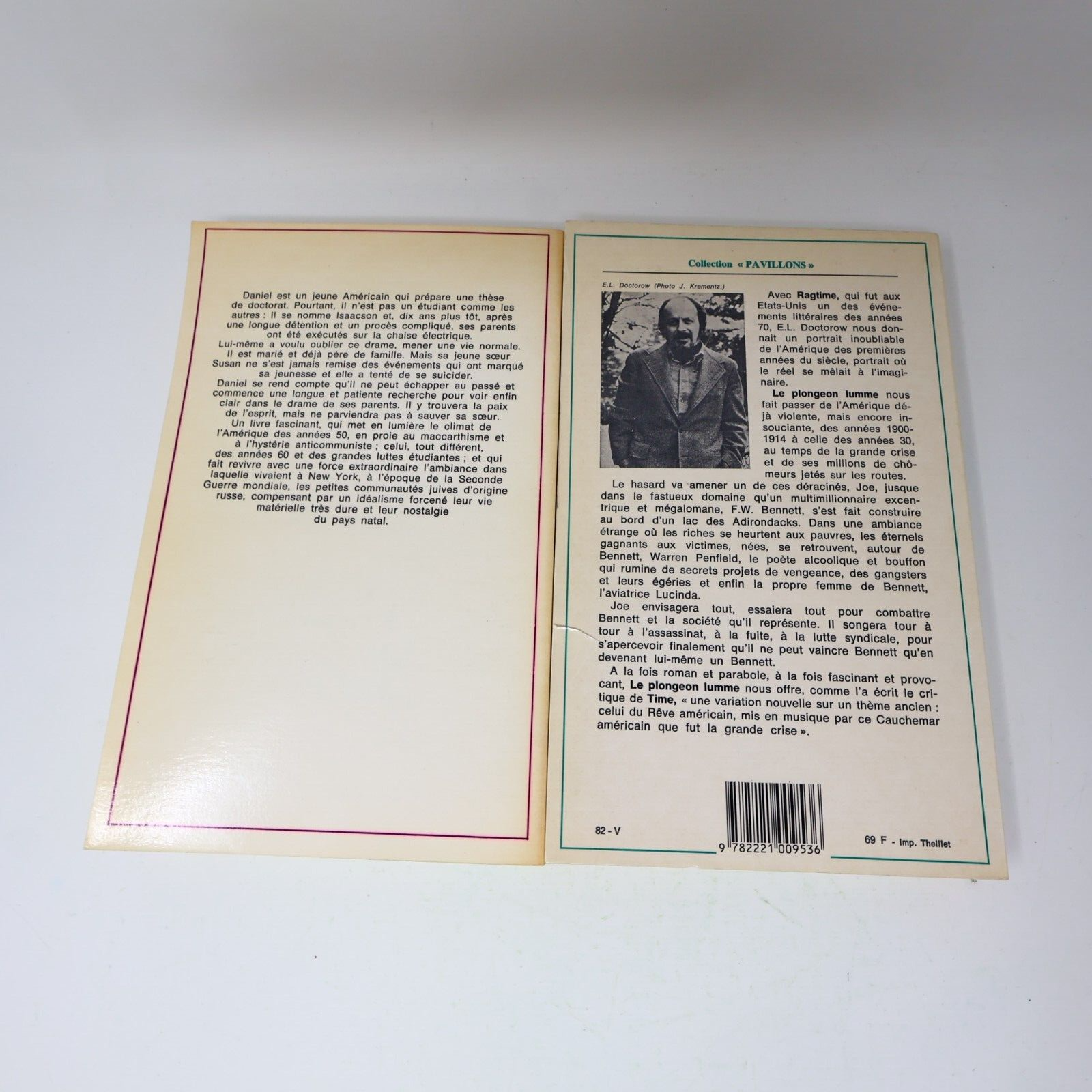 Lot 2 Edgar-Lawrence Doctorow Le Plongeon Lumme Le Livre de Daniel Français 80s