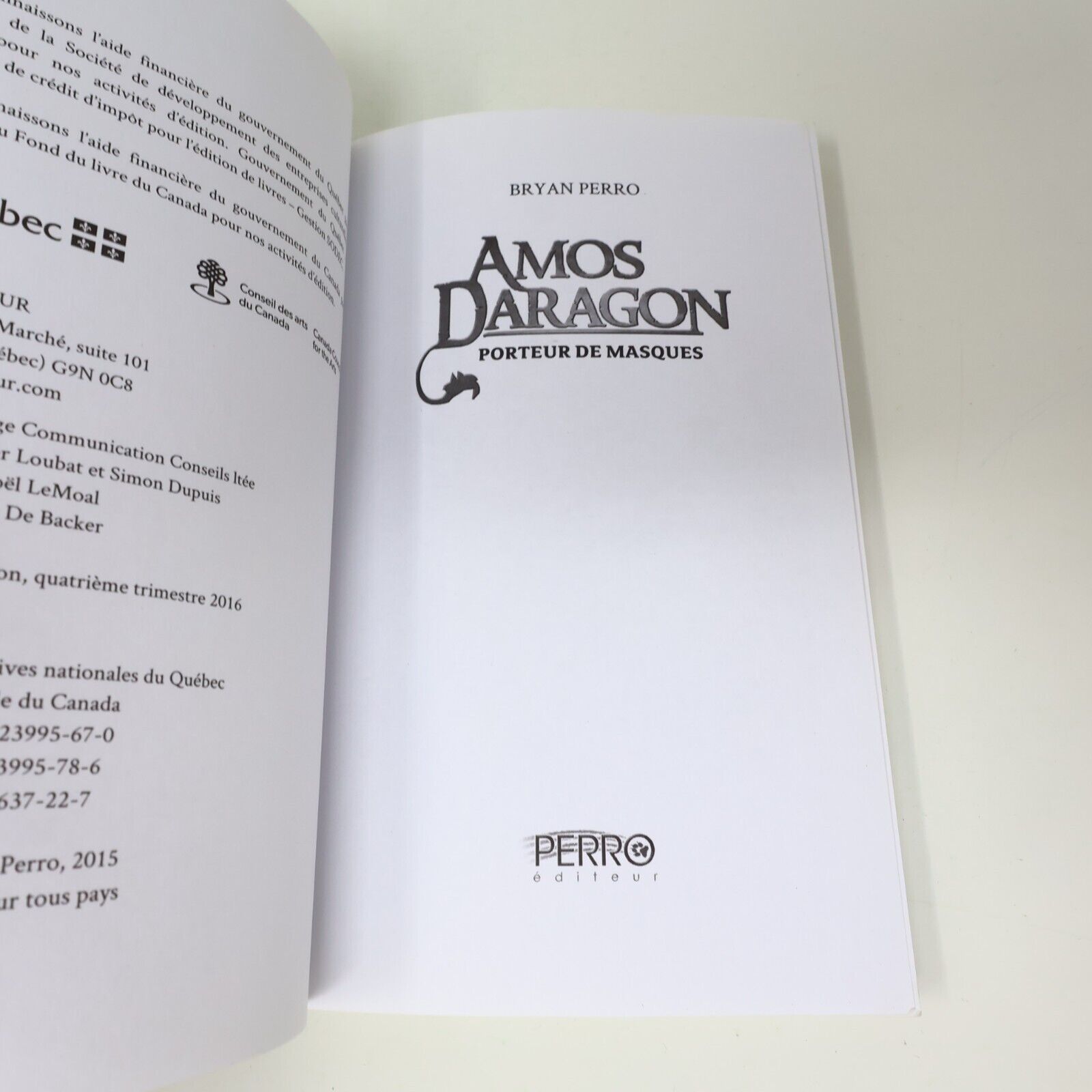 Lot 2 Livres Amos Daragon #1, 3 Bryan Perro Perro Éditeur Fantastique Français