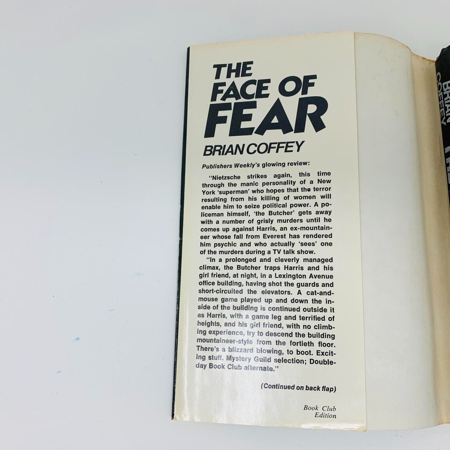 1977 The Face of Fear Hardcover DJ Book Club Edition Brian Coffey (Dean Koontz)