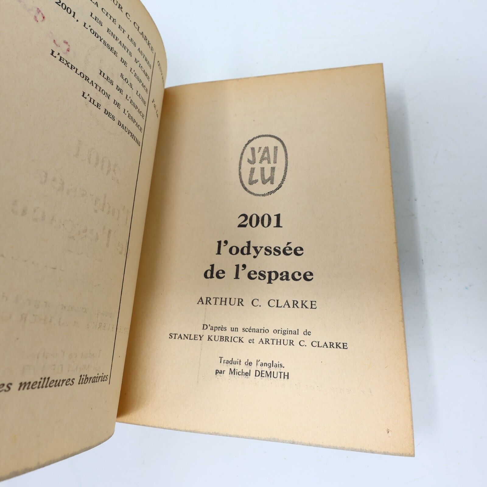 2001 Odysée de l'Espace Arthur C. Clarke 1970 J'ai Lu Français Paperback Livre