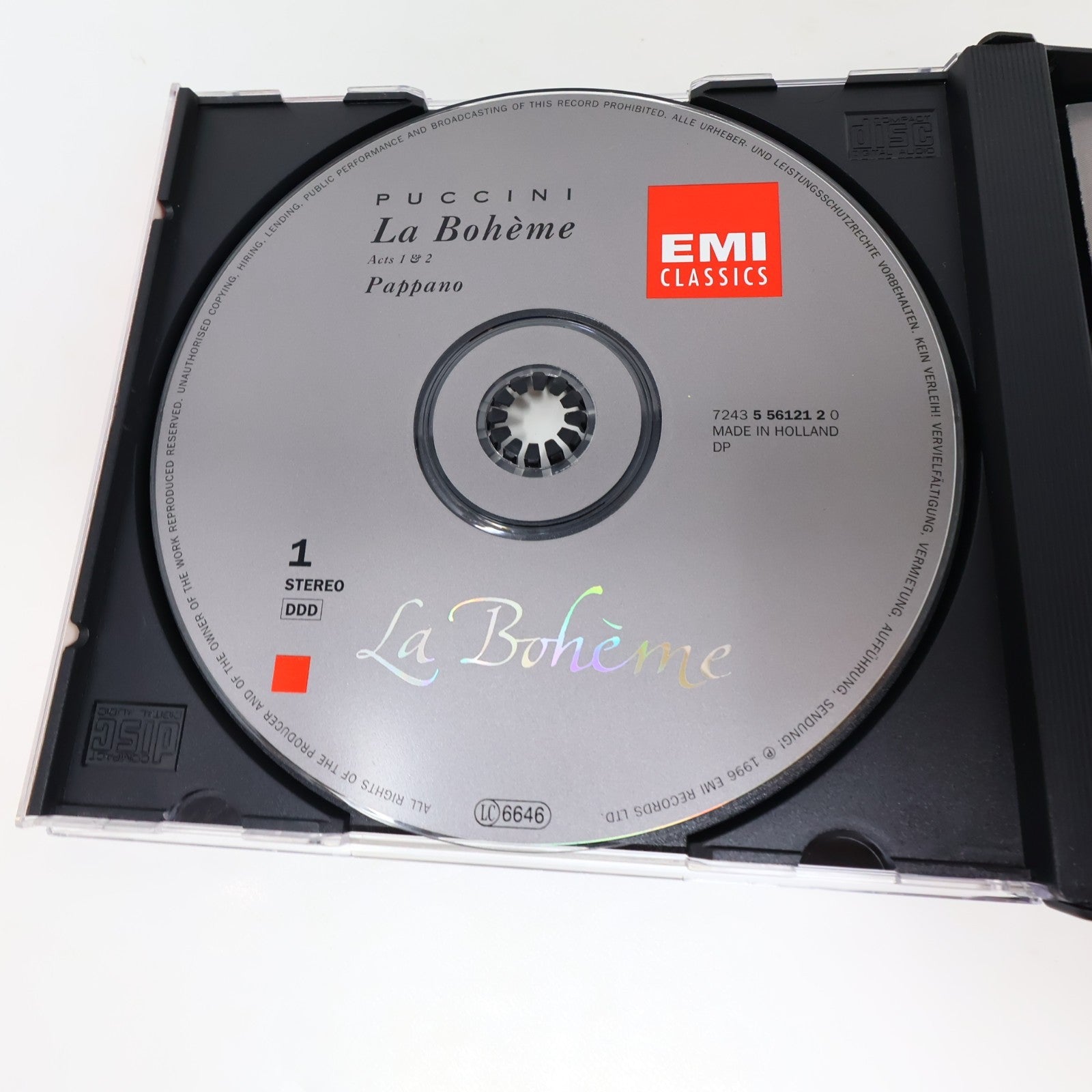 La Bohème CD Puccini/Pappano/Vaduva/Alagna/Hampson EMI 1996 Opera Classical