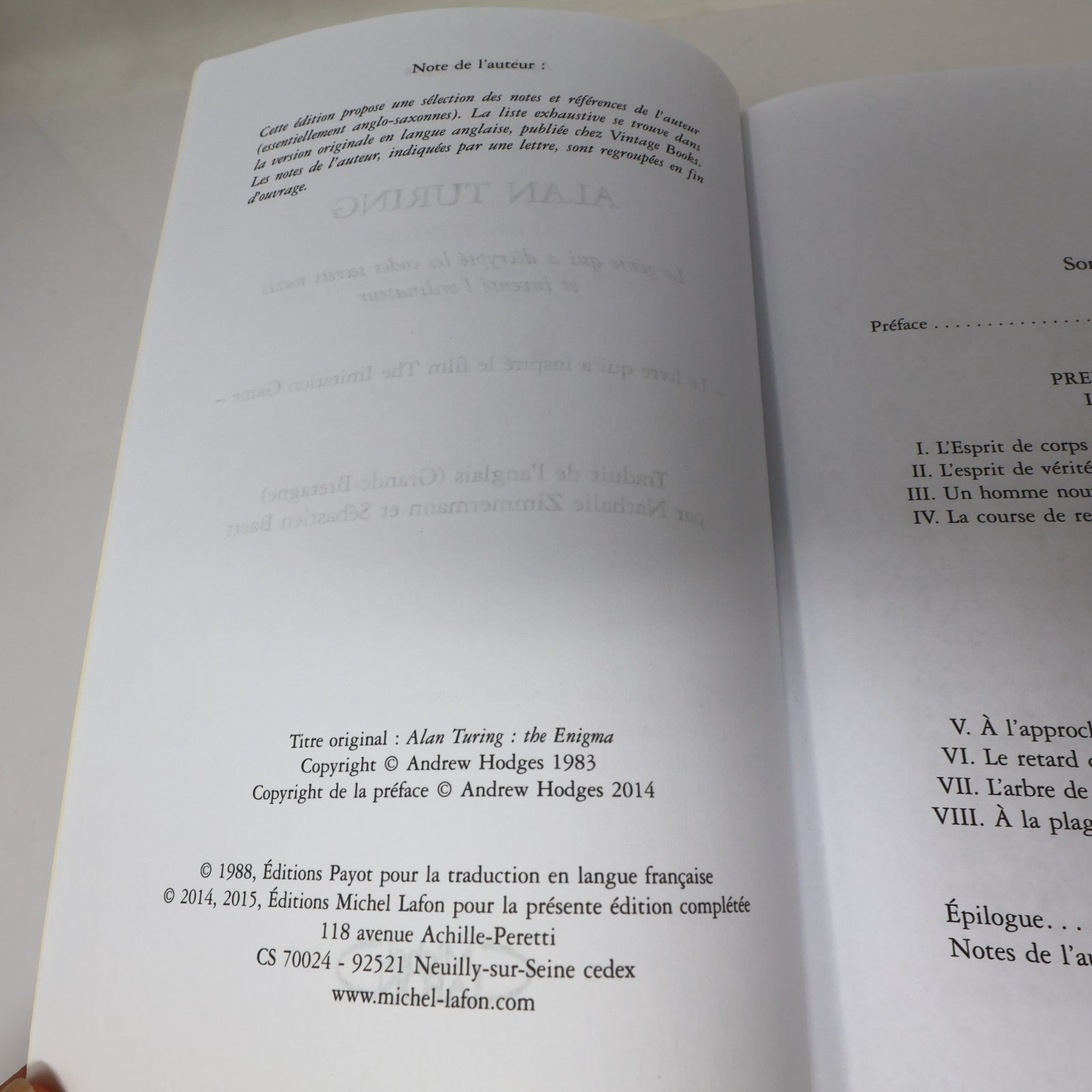 Alan Turing le Génie qui a Décrypté les Codes Secrets Nazis Andrew Hodges 2015