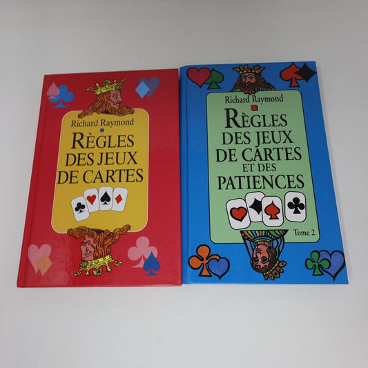 Lot 2 Livres Règles des Jeux de Cartes et des Patiences #1-2 Québec Loisirs HC