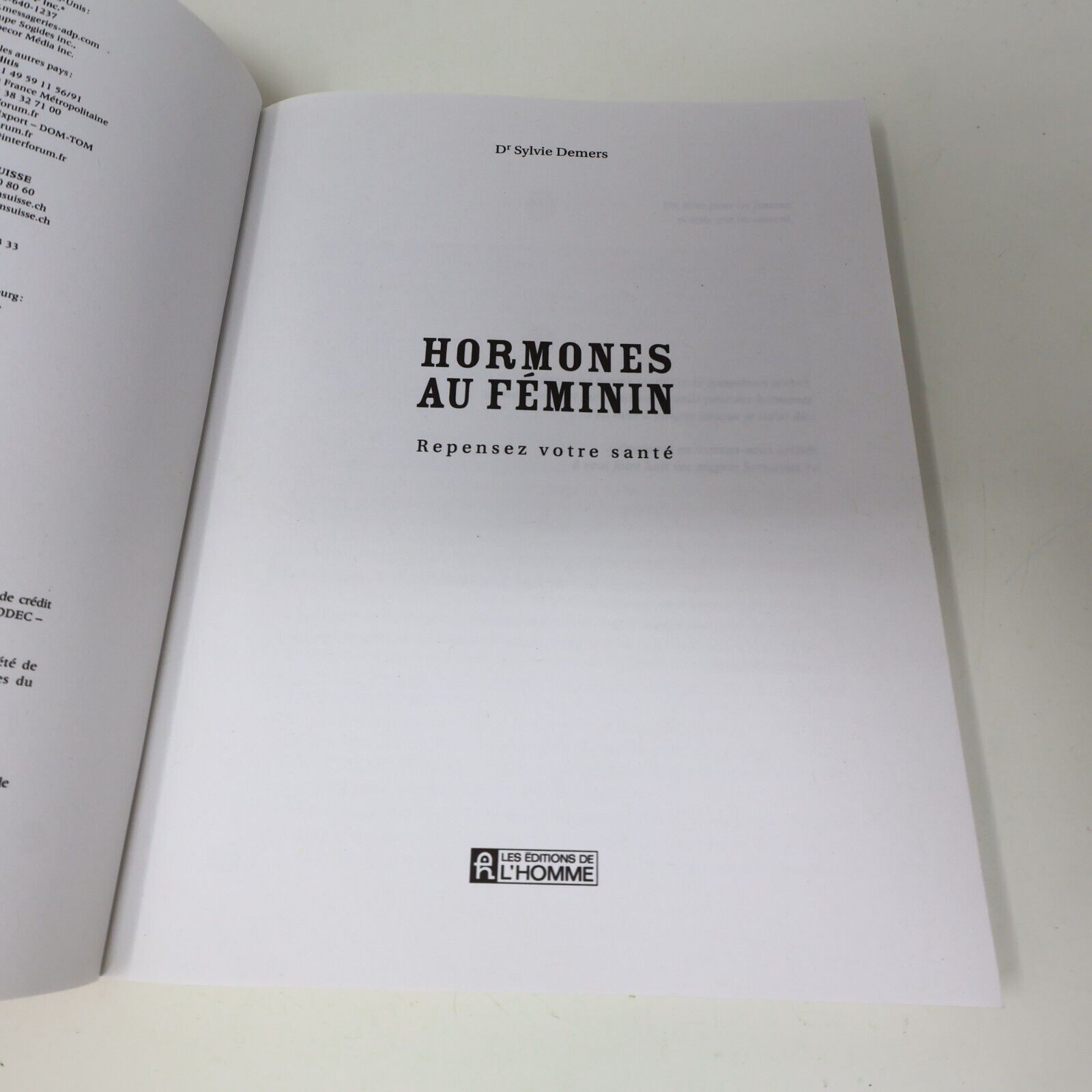 2008 Hormones au Féminin Repensez Votre Santé Dr. Sylvie Demers Femme Nutrition