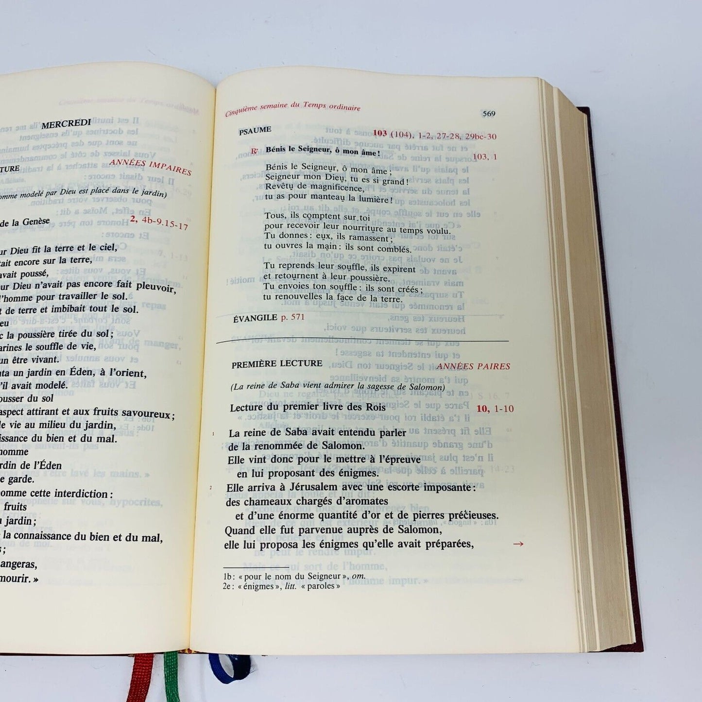 1993 Lectionnaire de Semaine Desclée Mame Français Temps Liturgiques Hardcover