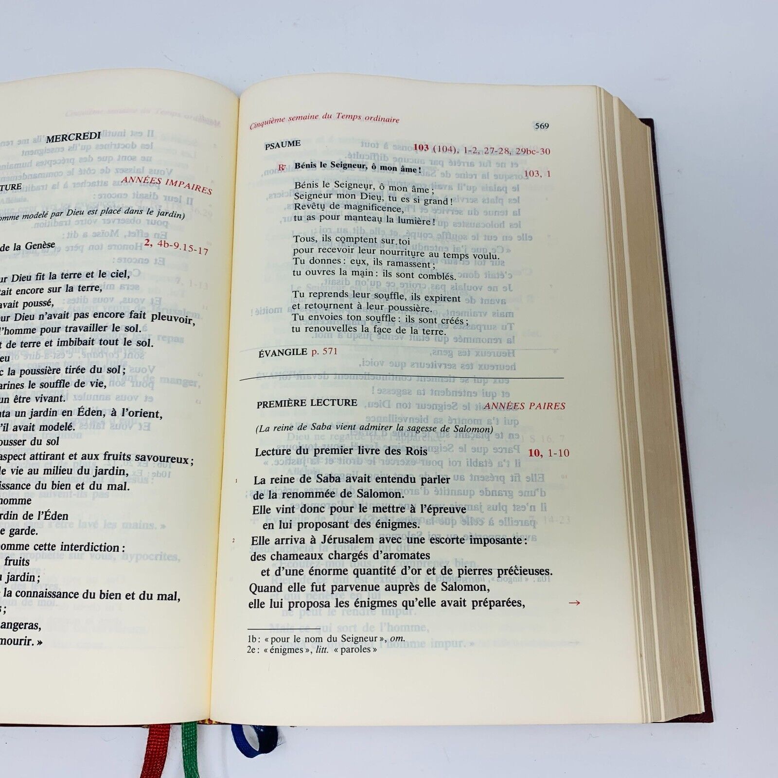 1993 Lectionnaire de Semaine Desclée Mame Français Temps Liturgiques Hardcover