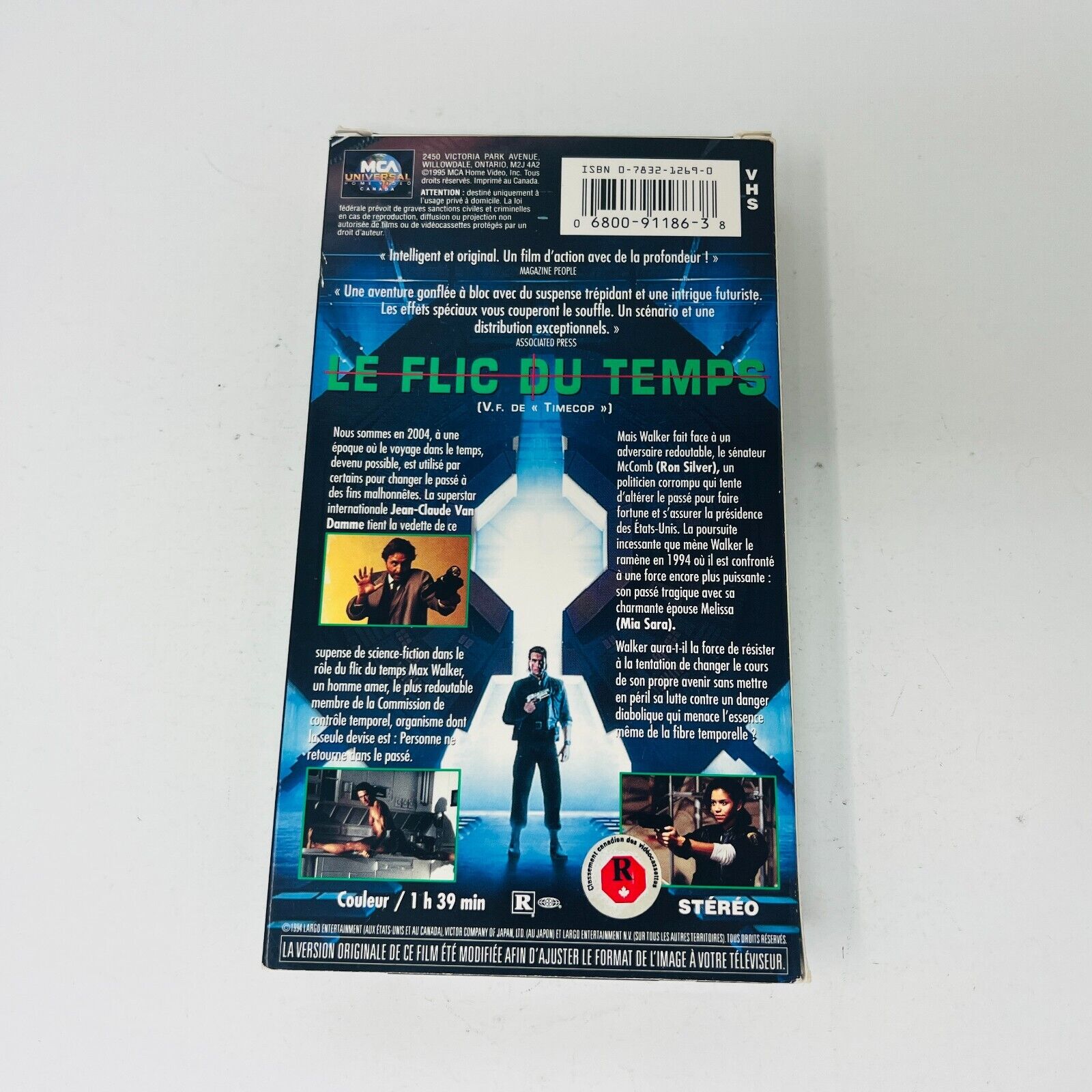 1995 Le Flic du Temps VHS NTSC Testé Van Damme Timecop en Français/French Action