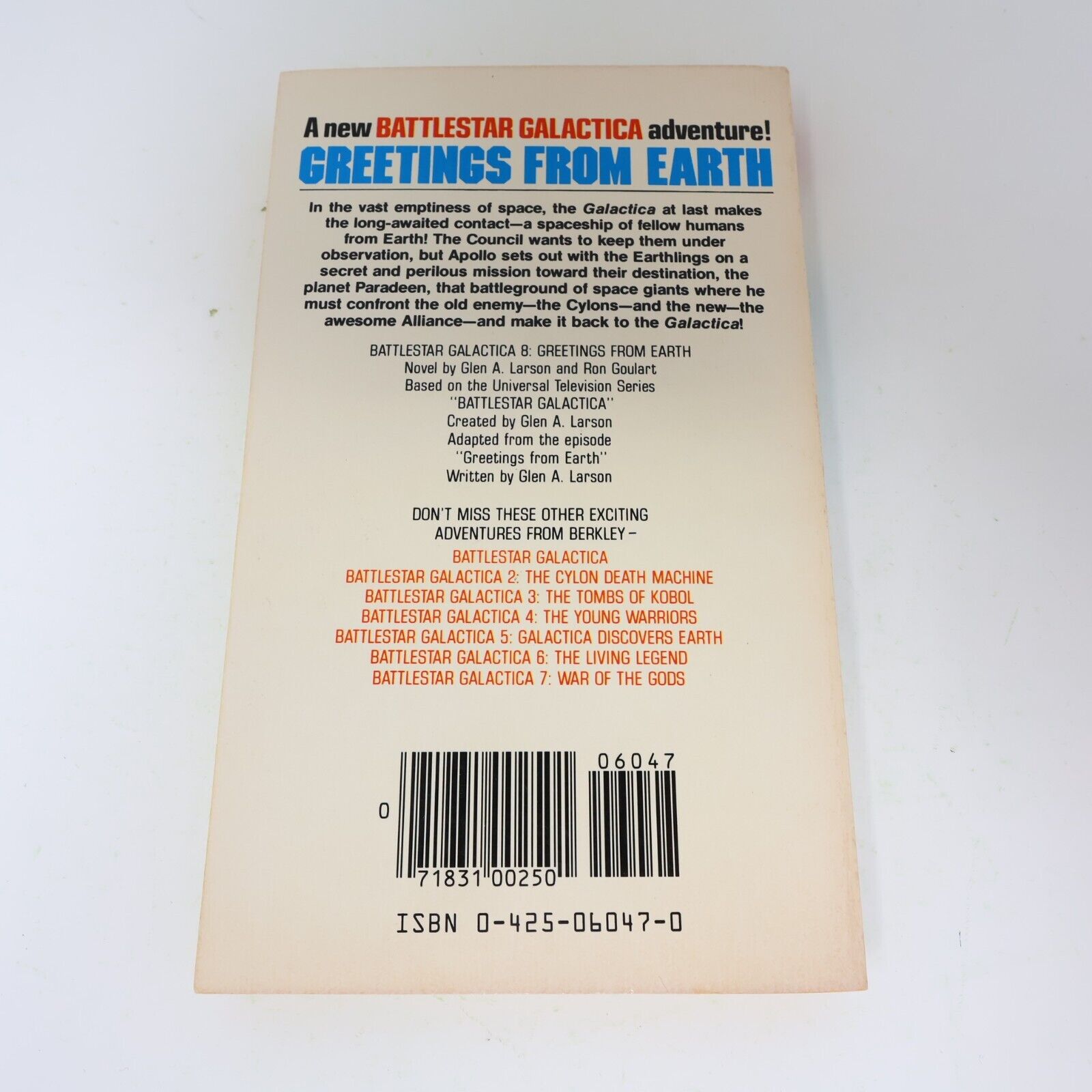 1983 Battlestar Gallactica #8 Greetings From Earth Larson/Goulart Berkley PB 80s